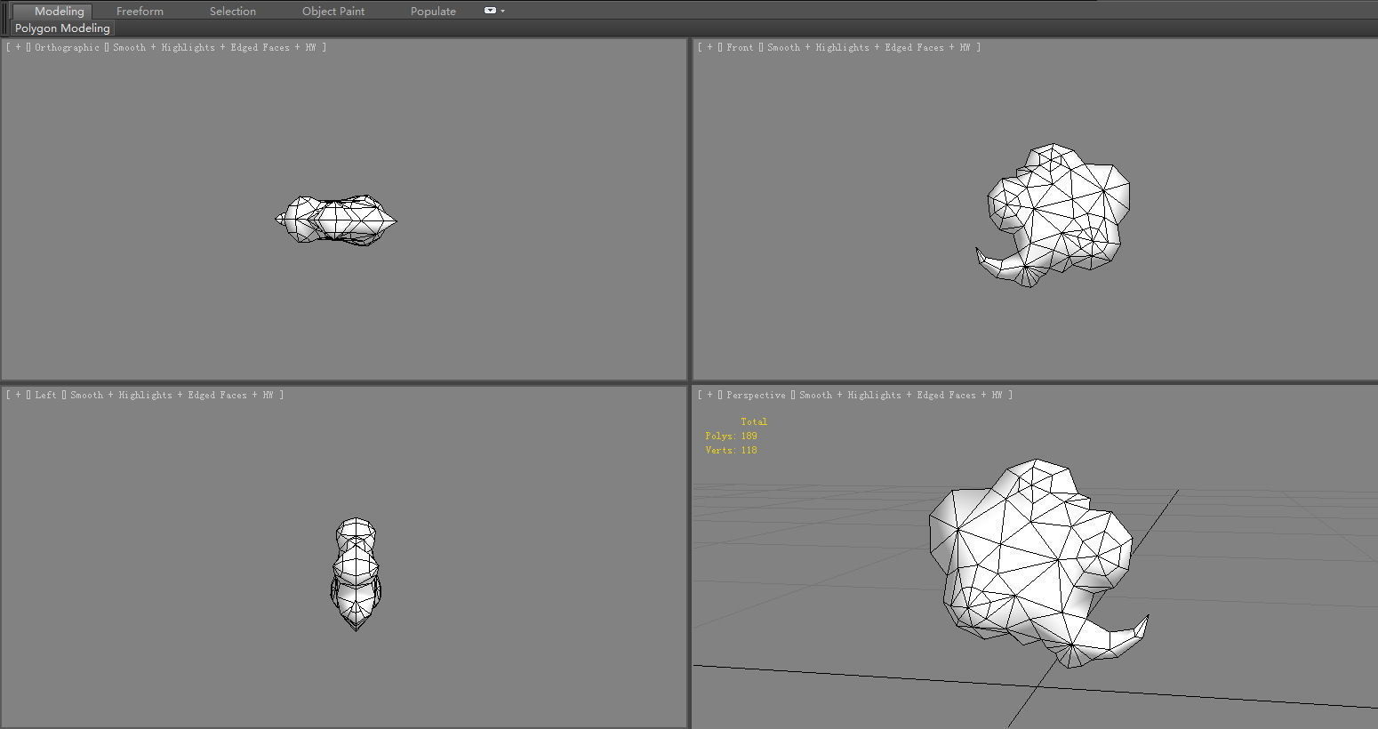 Cartoon a cloud-2 Low-poly 3D model_5