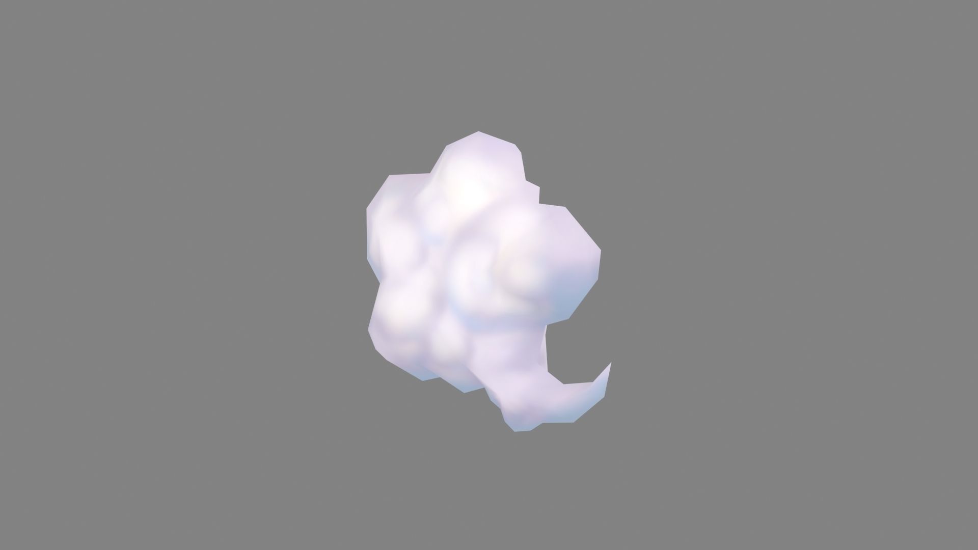 Cartoon a cloud-2 Low-poly 3D model_2