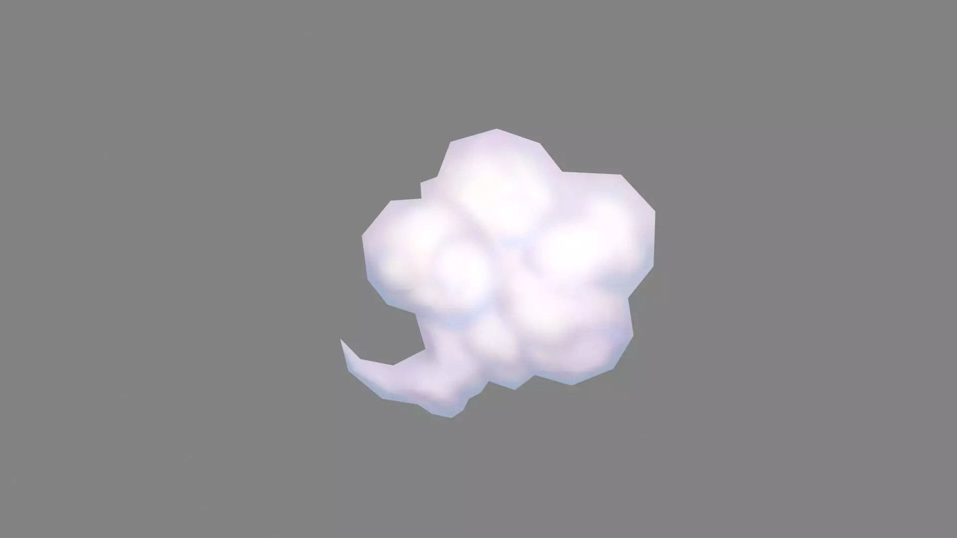 Cartoon a cloud-2 Low-poly 3D model_0
