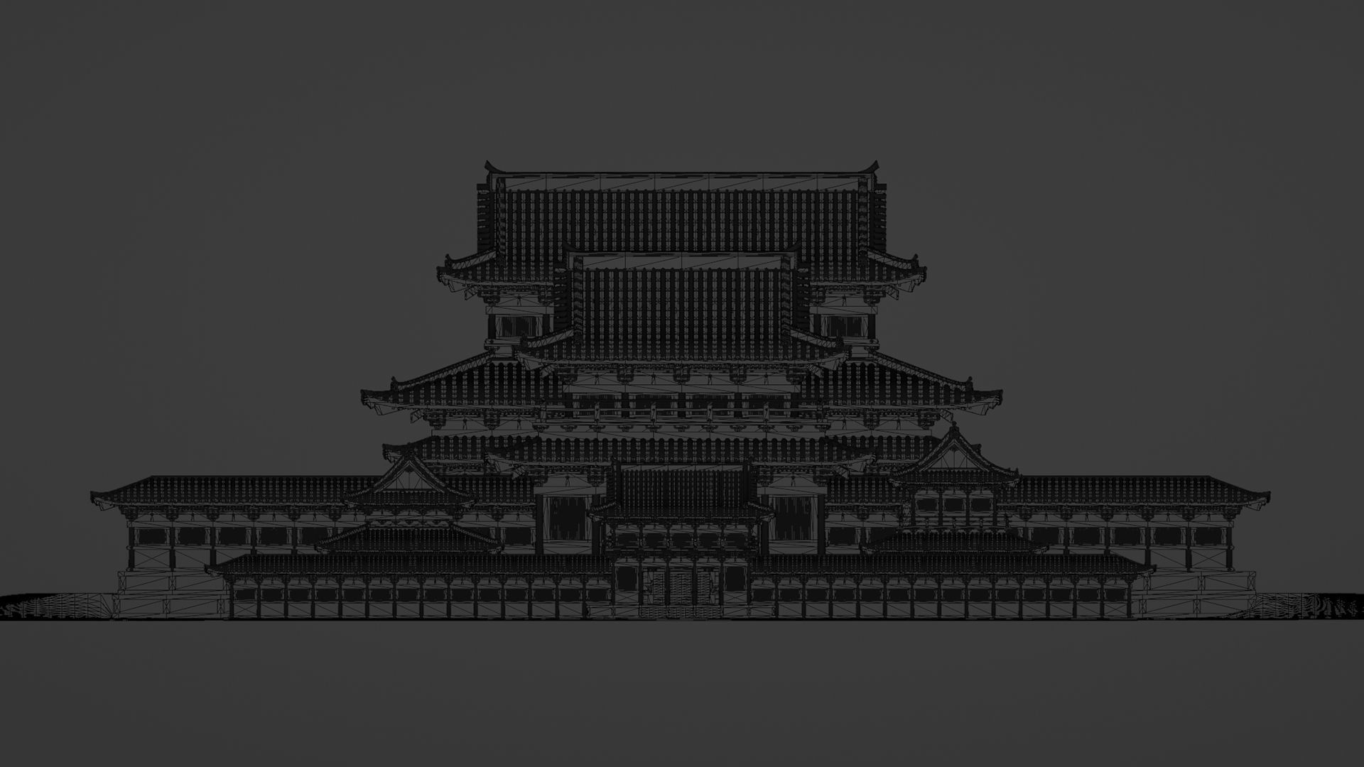 Japanese Modular Temple Full Map Low-poly 3D model_17