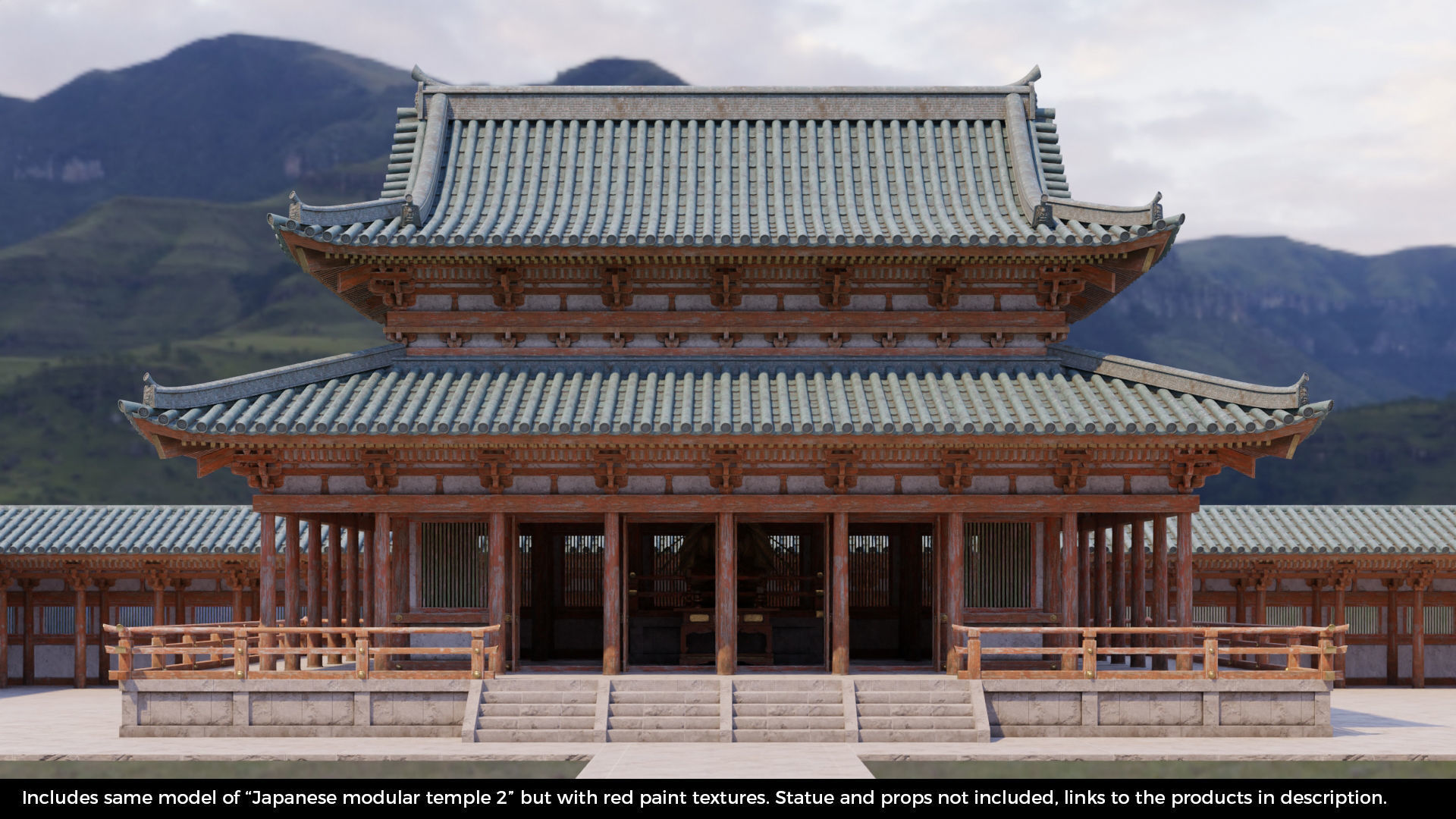 Japanese Modular Temple Full Map Low-poly 3D model_5