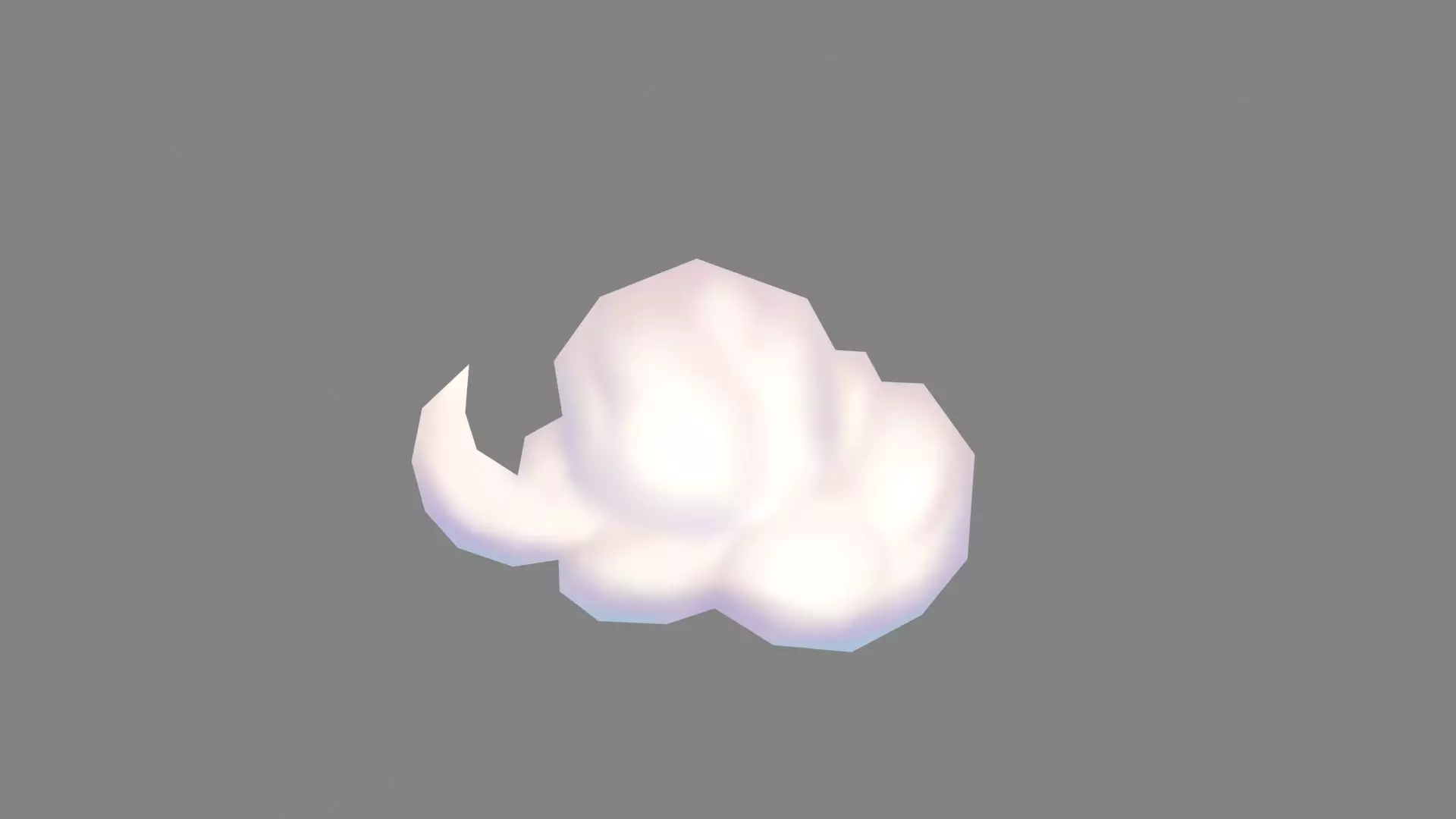 Cartoon a cloud-3 Low-poly 3D model_0