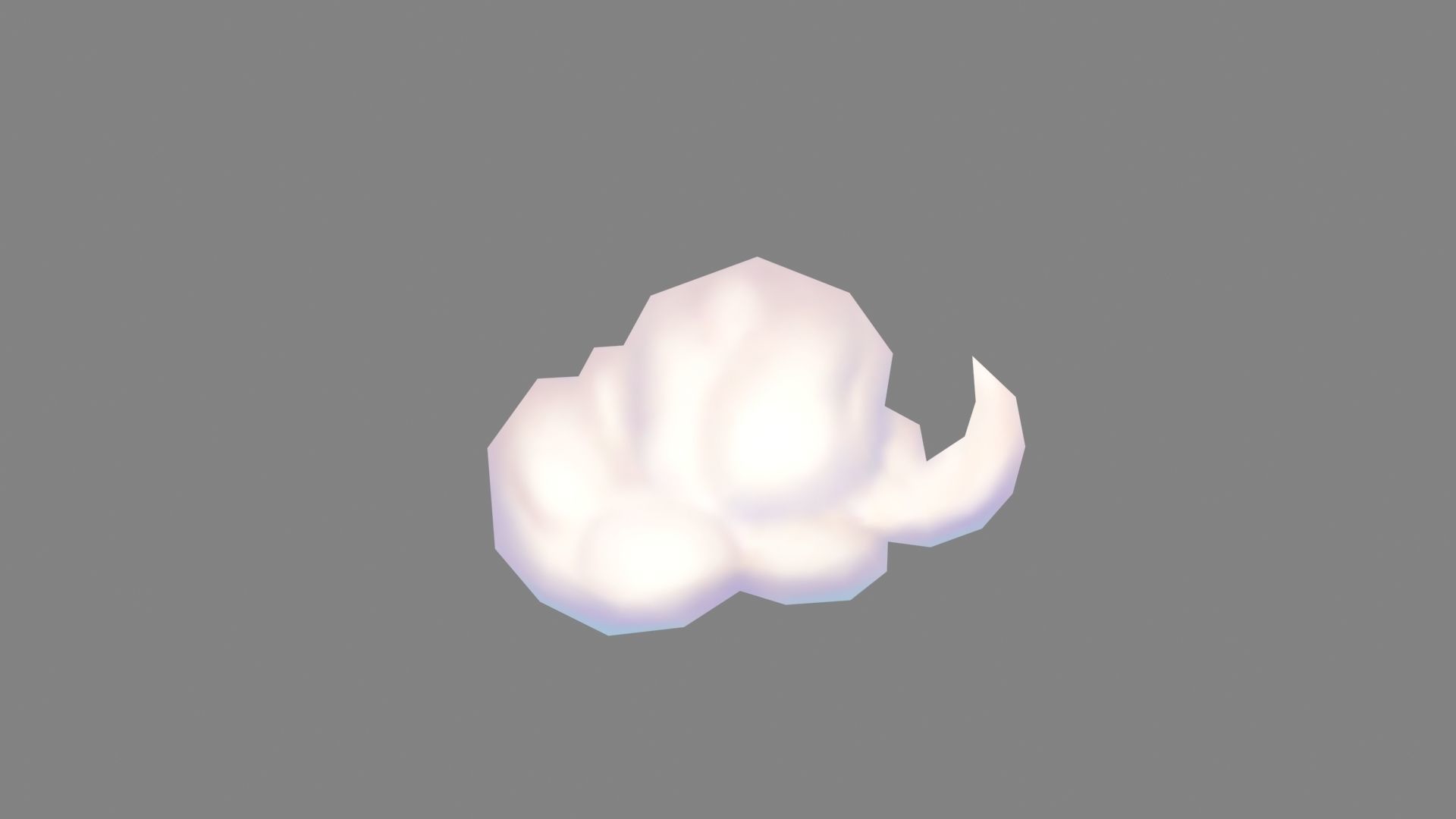 Cartoon a cloud-3 Low-poly 3D model_1