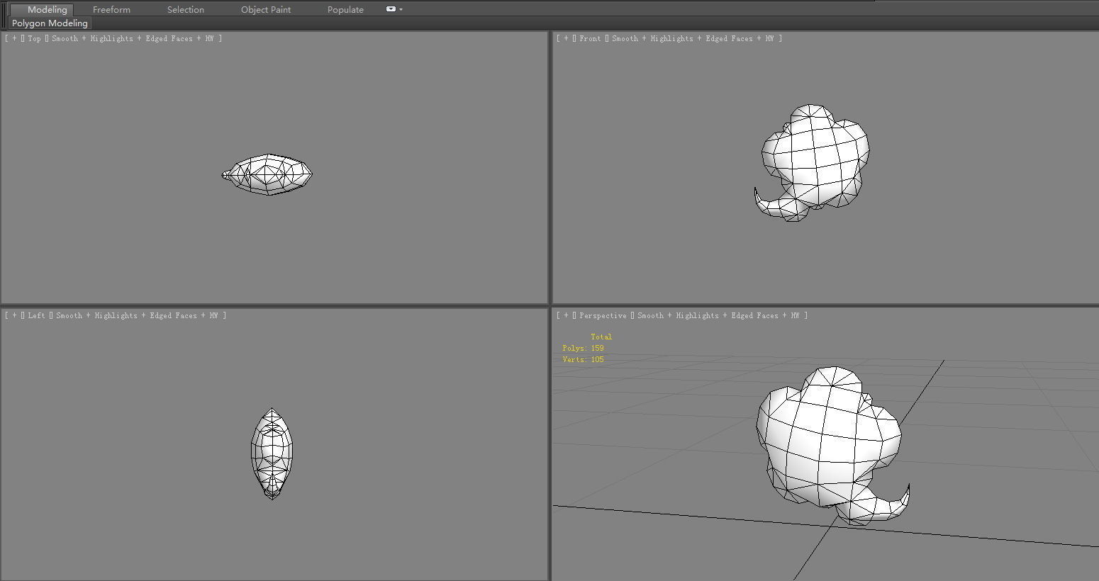 Cartoon a cloud-4 Low-poly 3D model_5