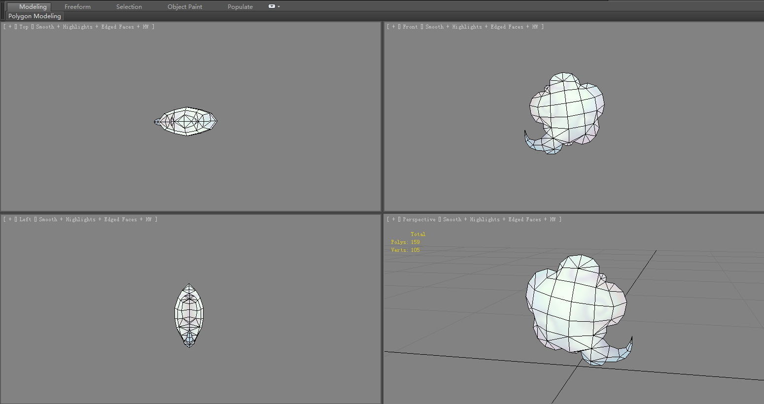 Cartoon a cloud-4 Low-poly 3D model_4