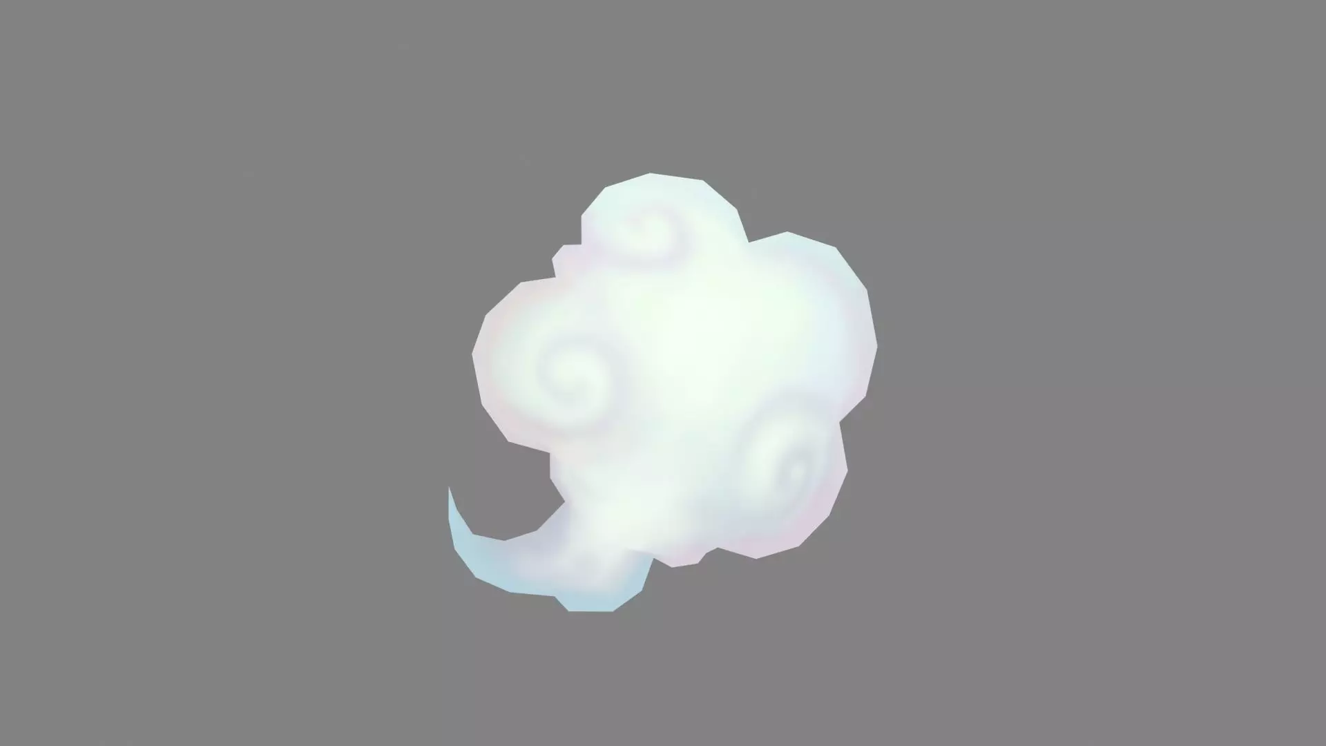 Cartoon a cloud-4 Low-poly 3D model_0