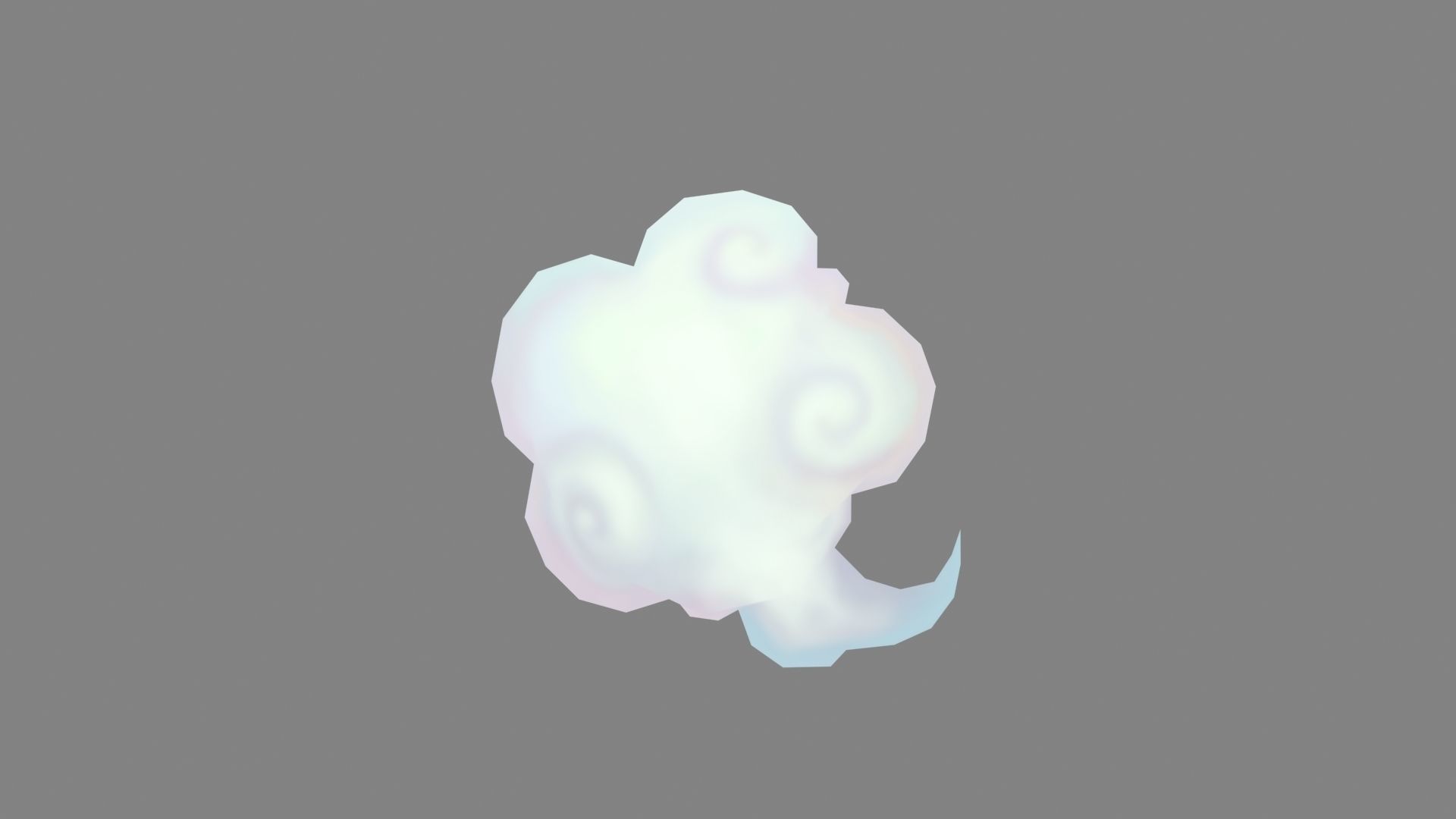 Cartoon a cloud-4 Low-poly 3D model_1