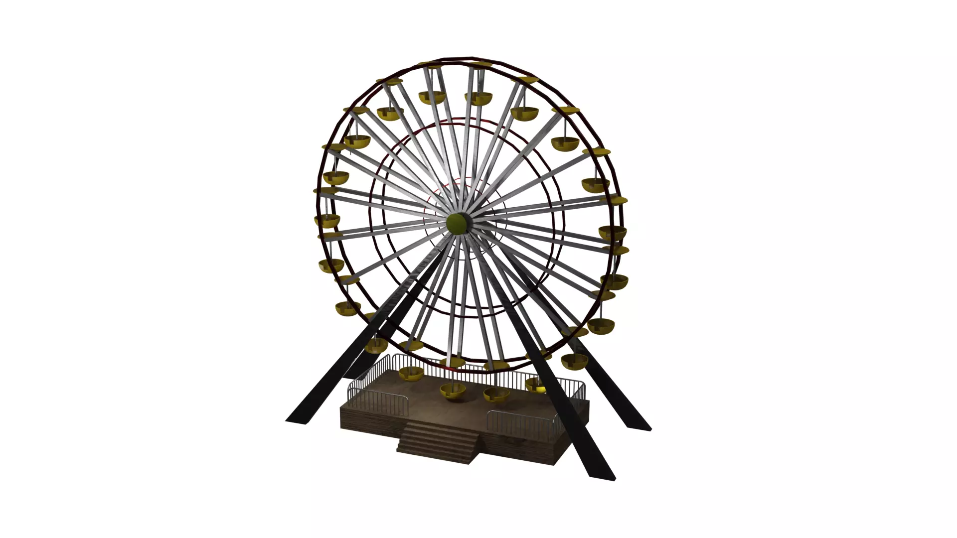 Ferris wheel Low-poly 3D model_0