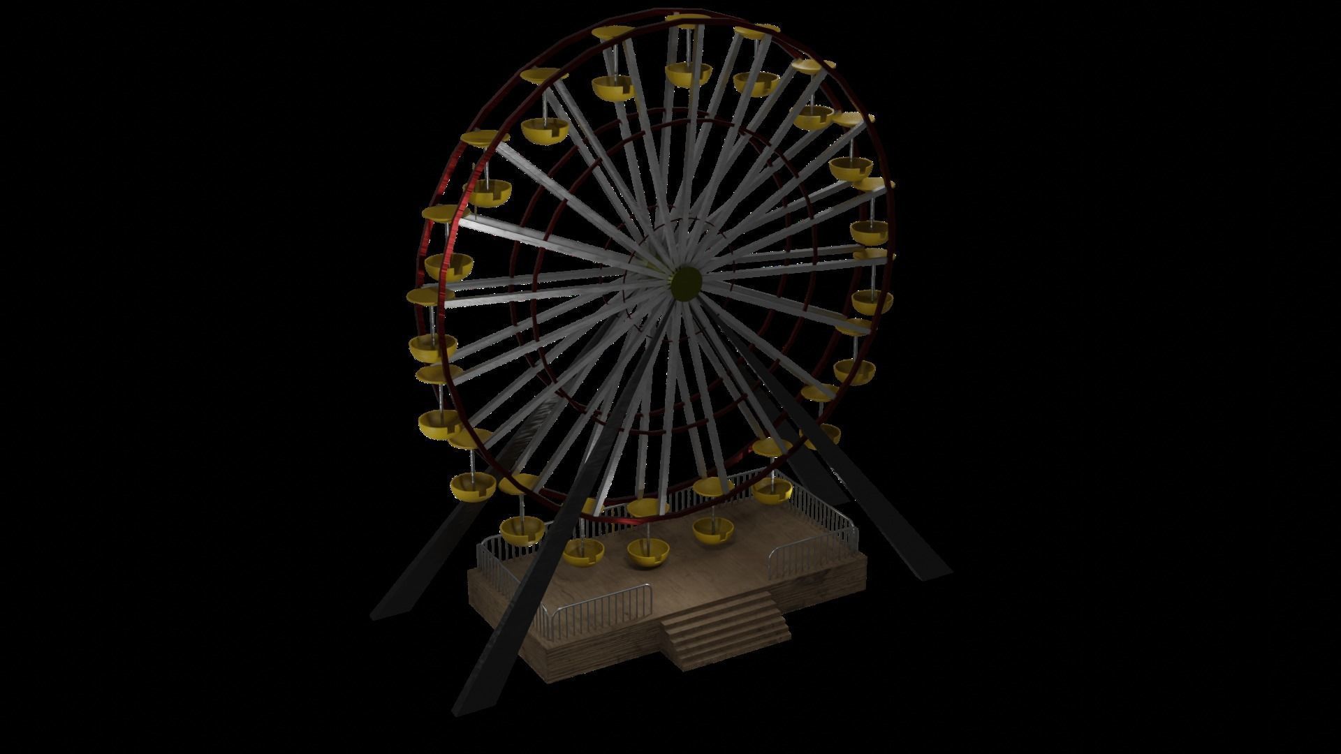 Ferris wheel Low-poly 3D model_5