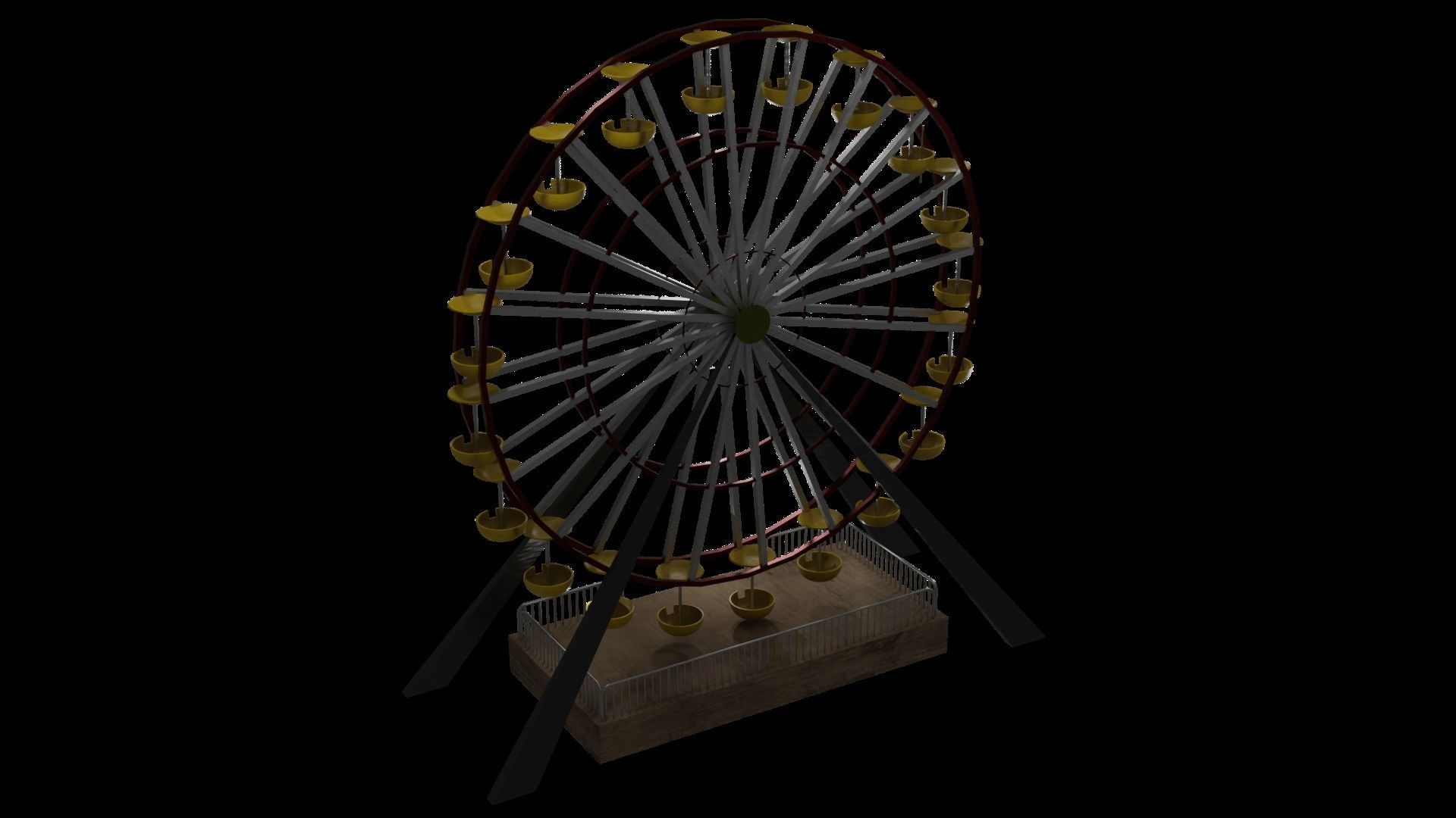 Ferris wheel Low-poly 3D model_3