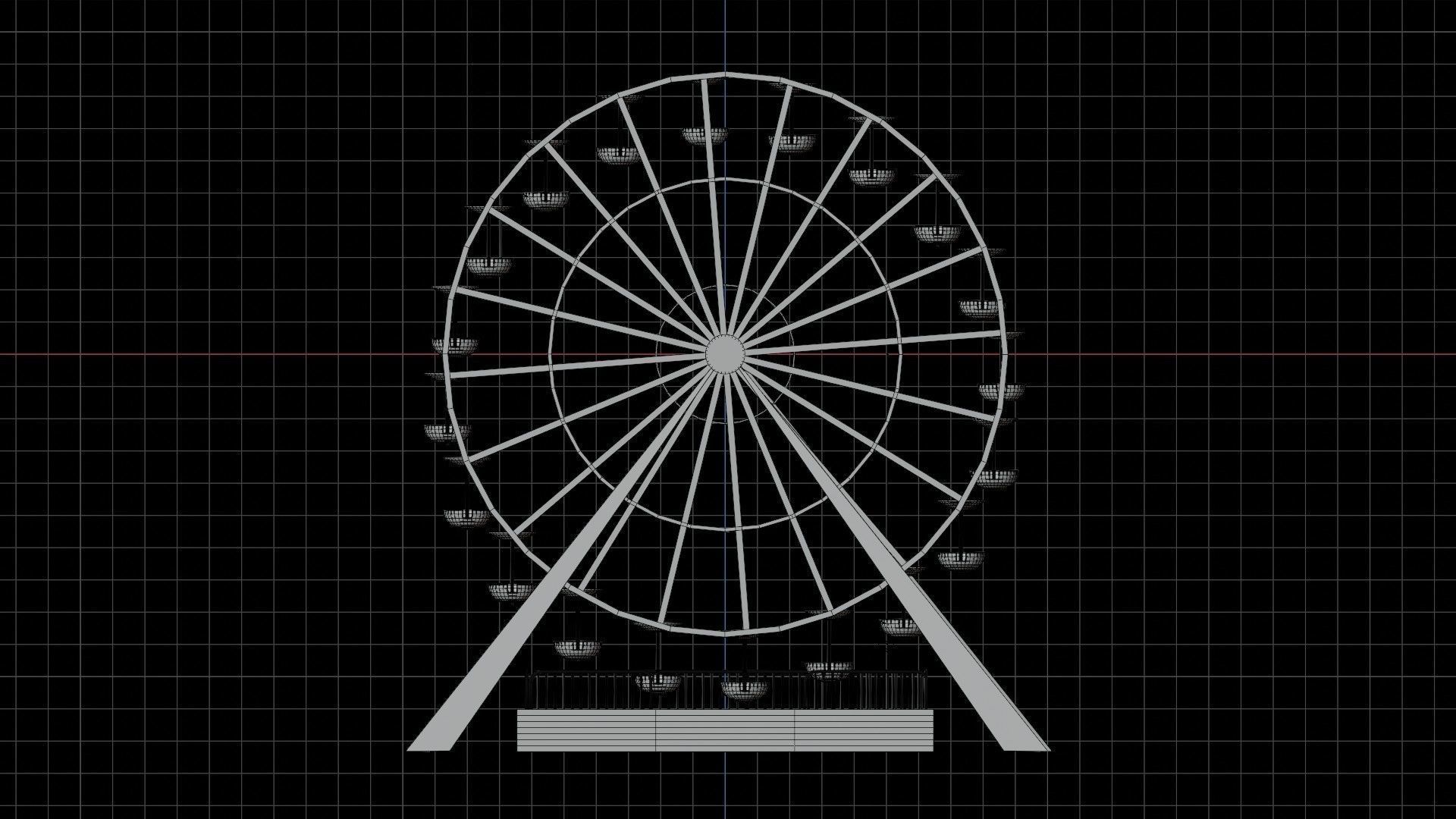 Ferris wheel Low-poly 3D model_8