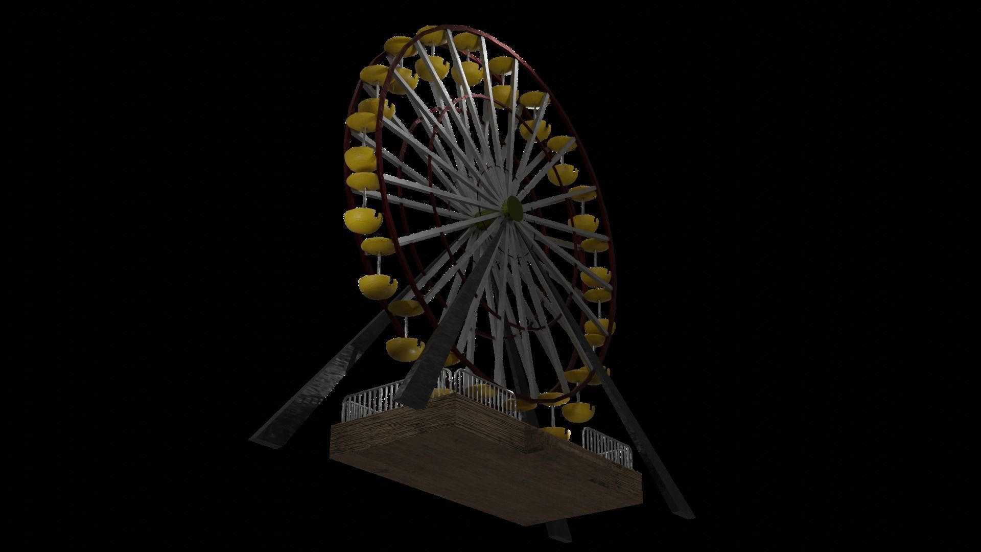 Ferris wheel Low-poly 3D model_2
