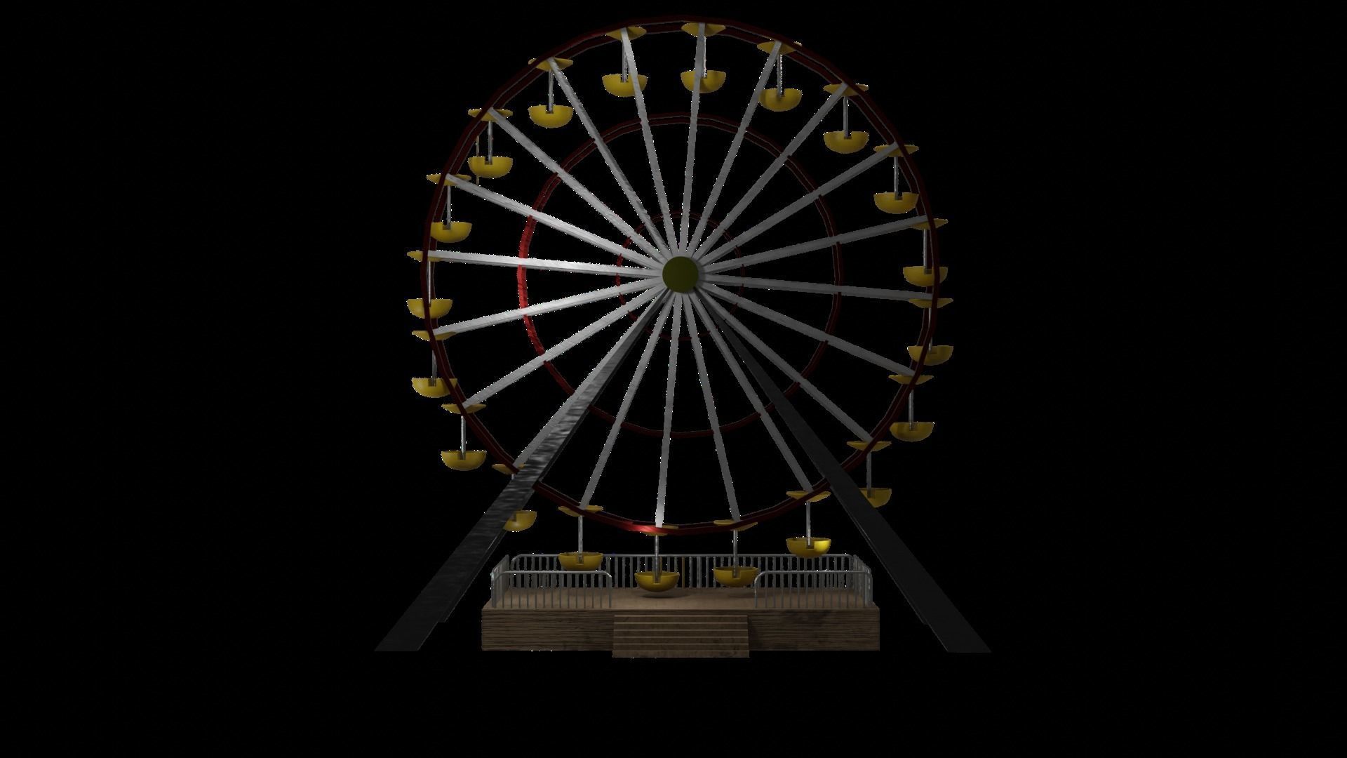 Ferris wheel Low-poly 3D model_4