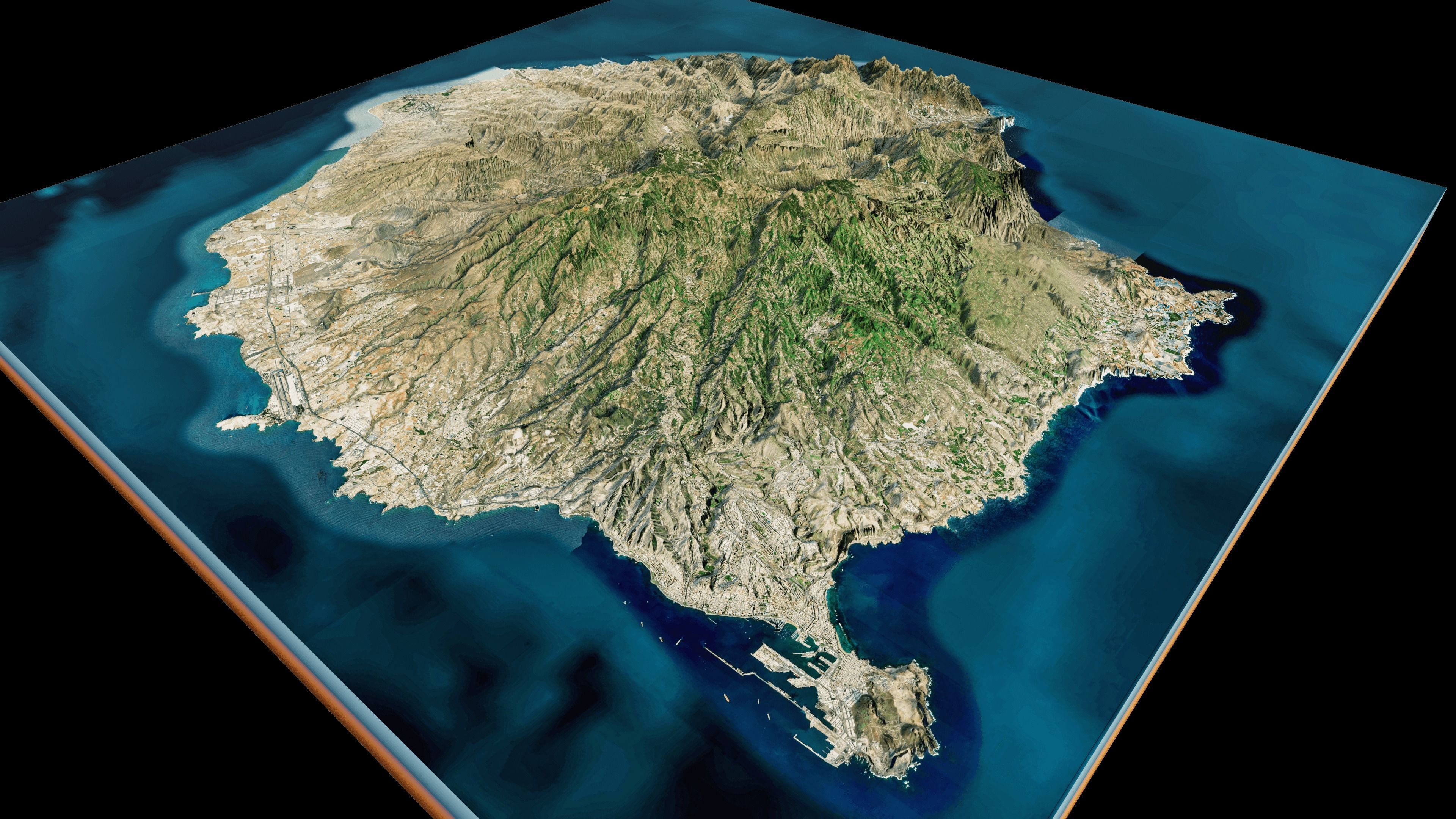 Gran canaria island full 3d model terrain 3D model_2