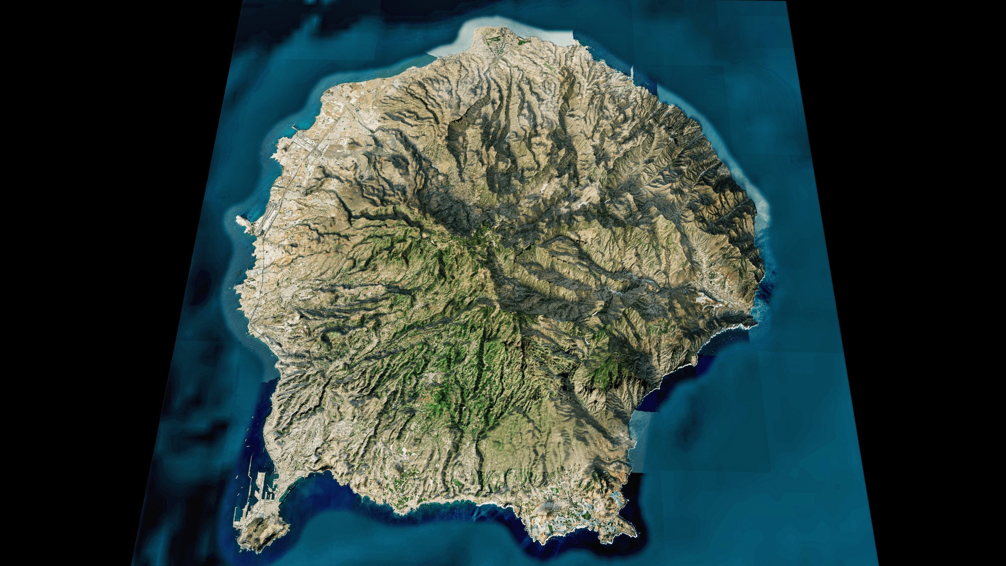 Gran canaria island full 3d model terrain 3D model_5