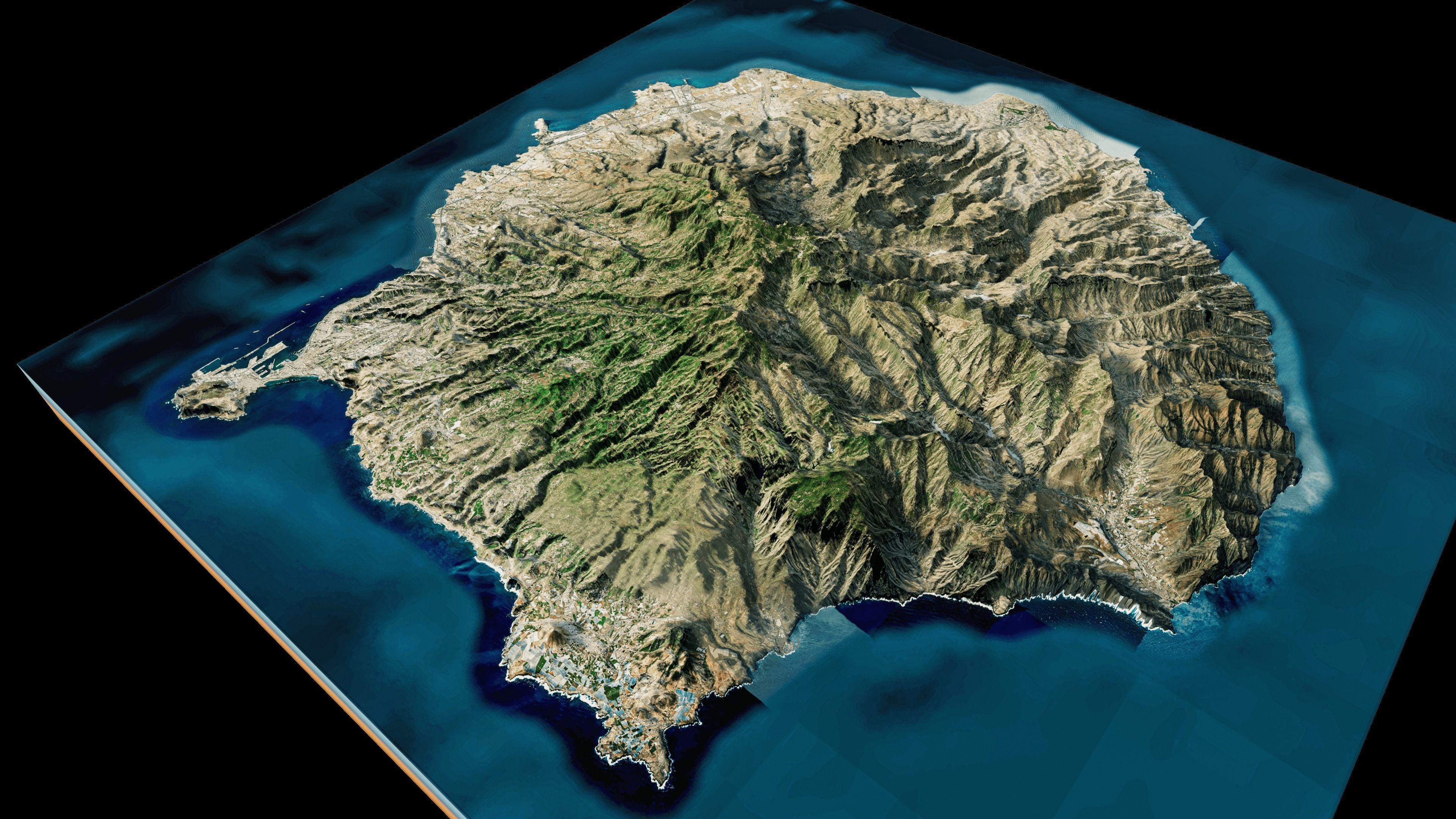 Gran canaria island full 3d model terrain 3D model_6