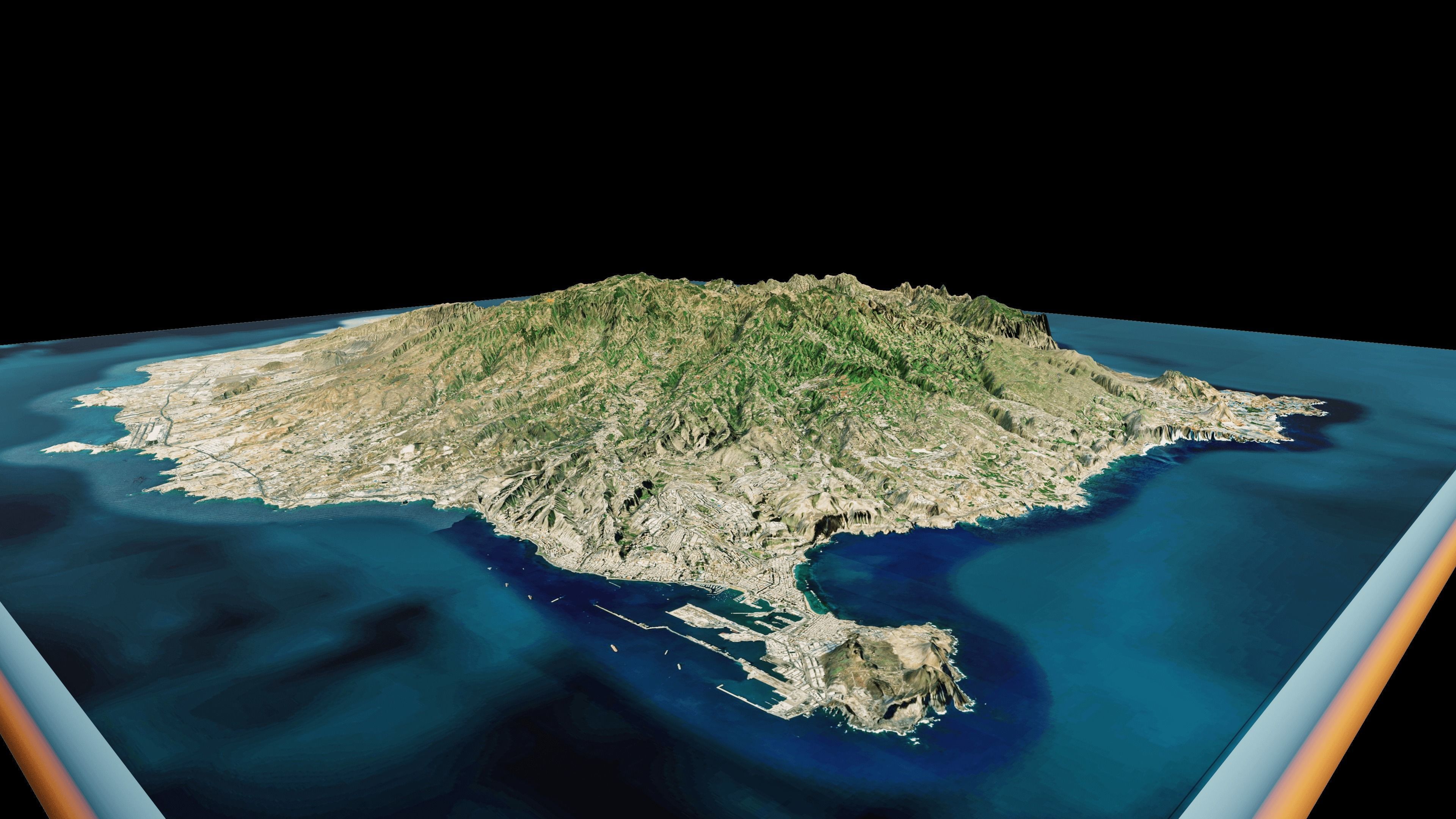 Gran canaria island full 3d model terrain 3D model_3