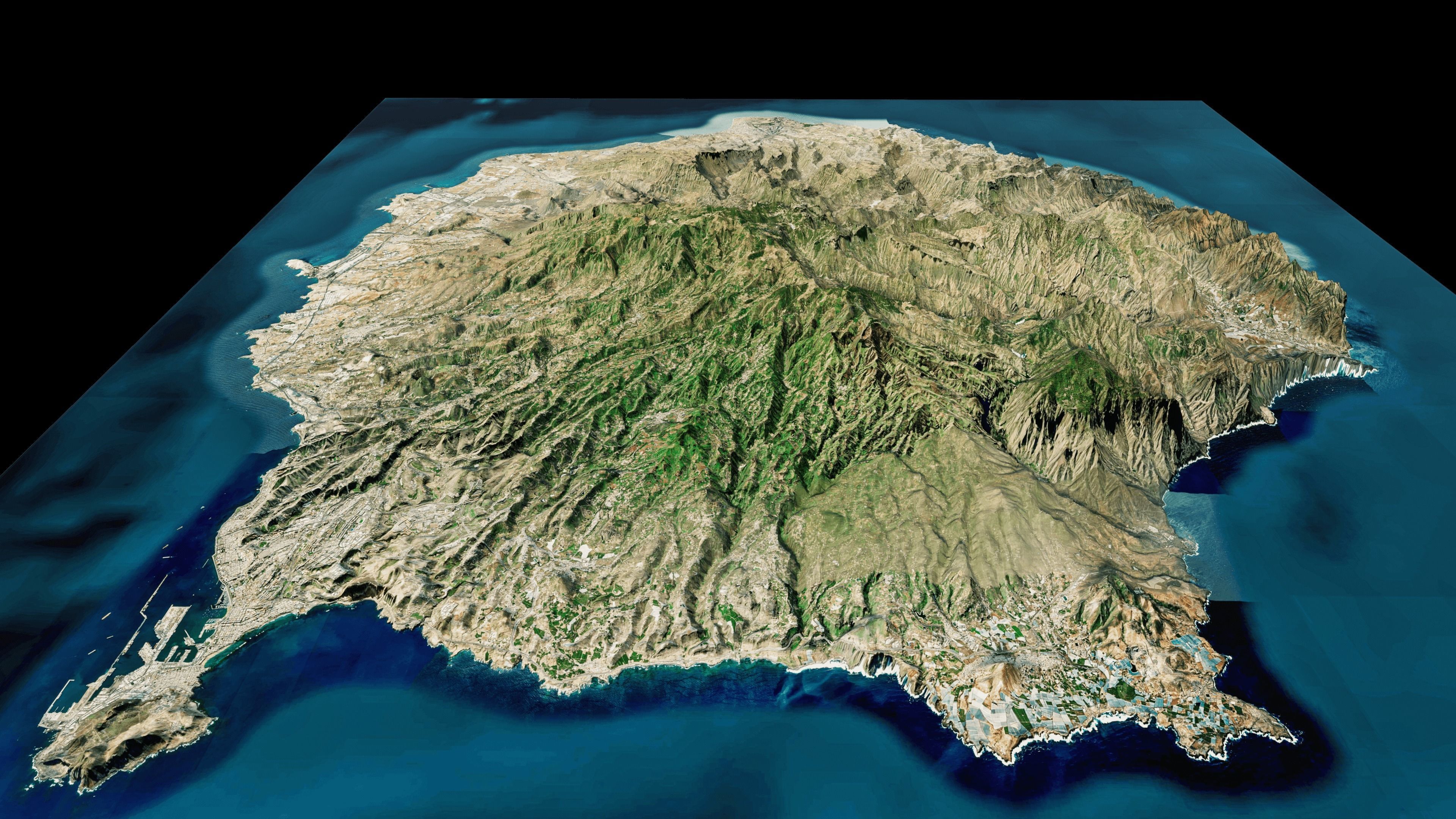 Gran canaria island full 3d model terrain 3D model_4