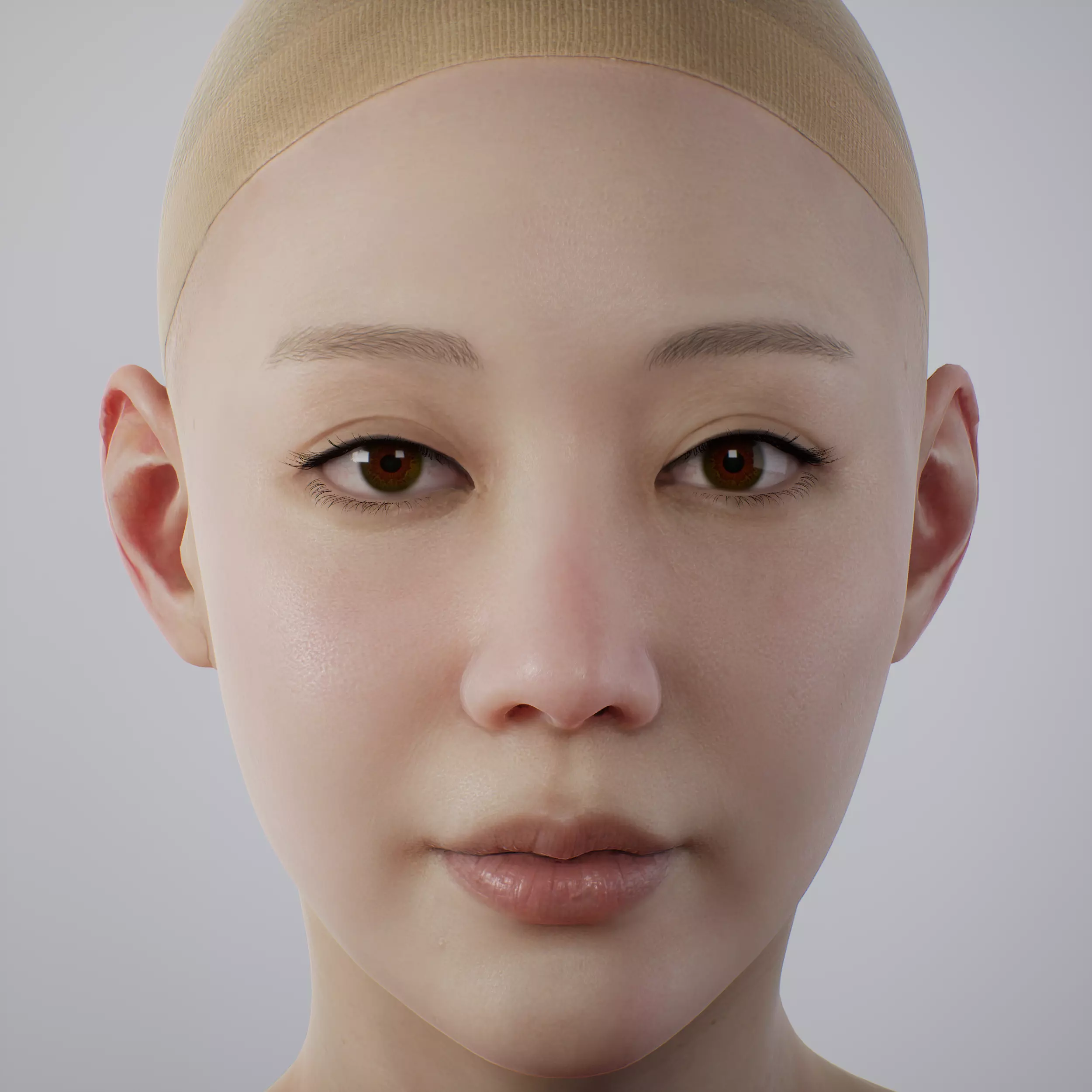 Face of Korean Female Low-poly 3D model_0