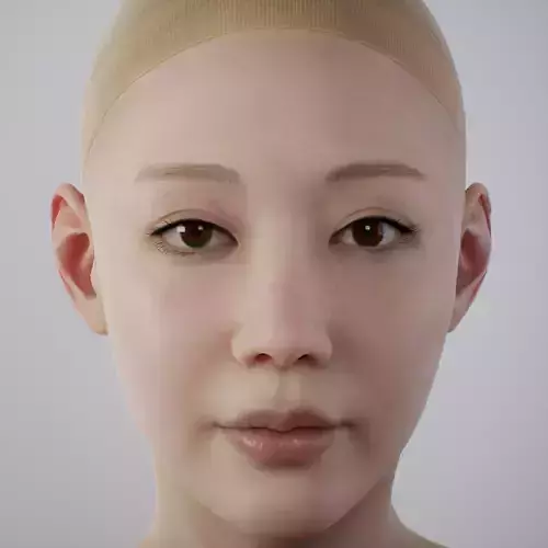 Face of Korean Female Low-poly 3D model Face of Korean Female Low-poly 3D model