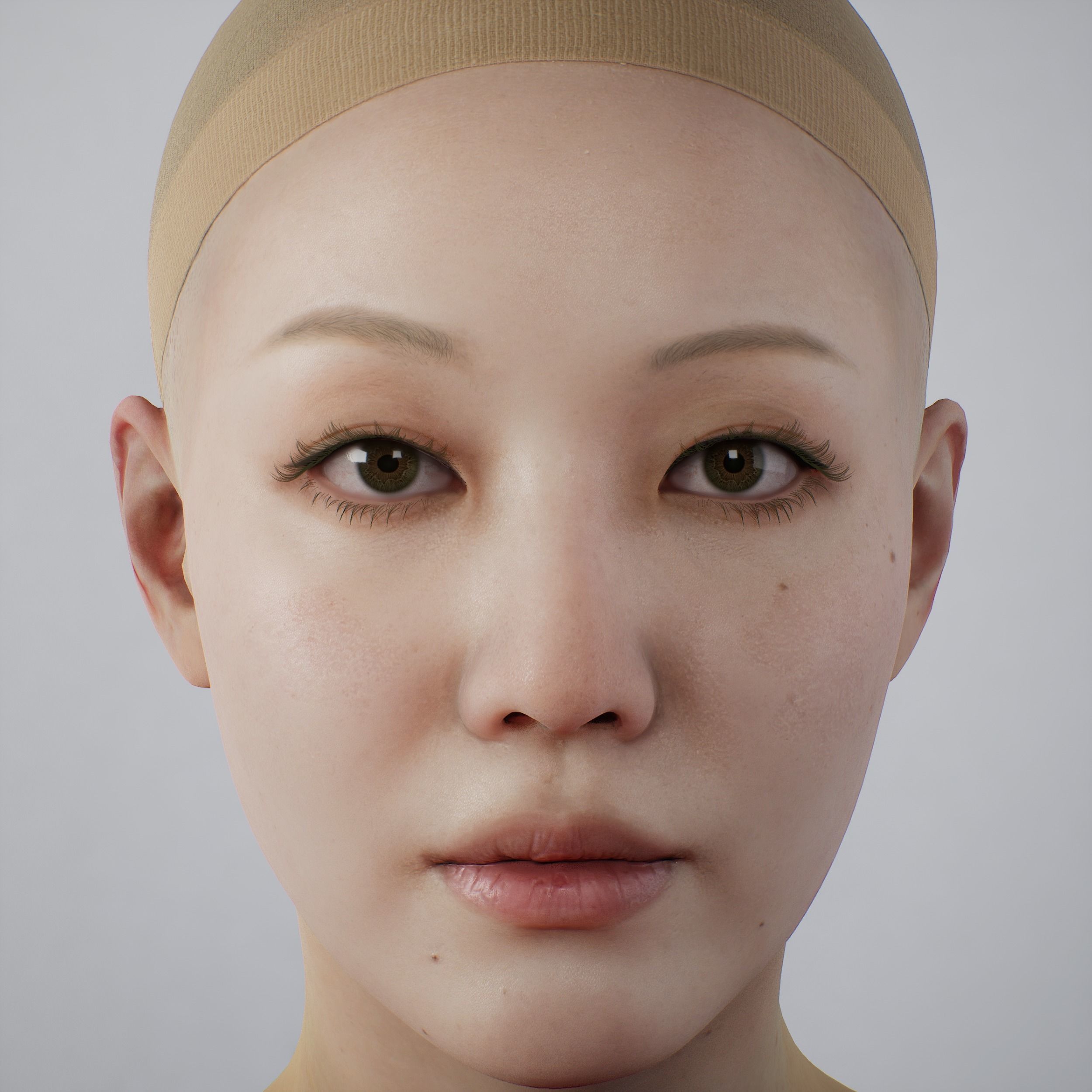 Face of Korean Female Low-poly 3D model_4