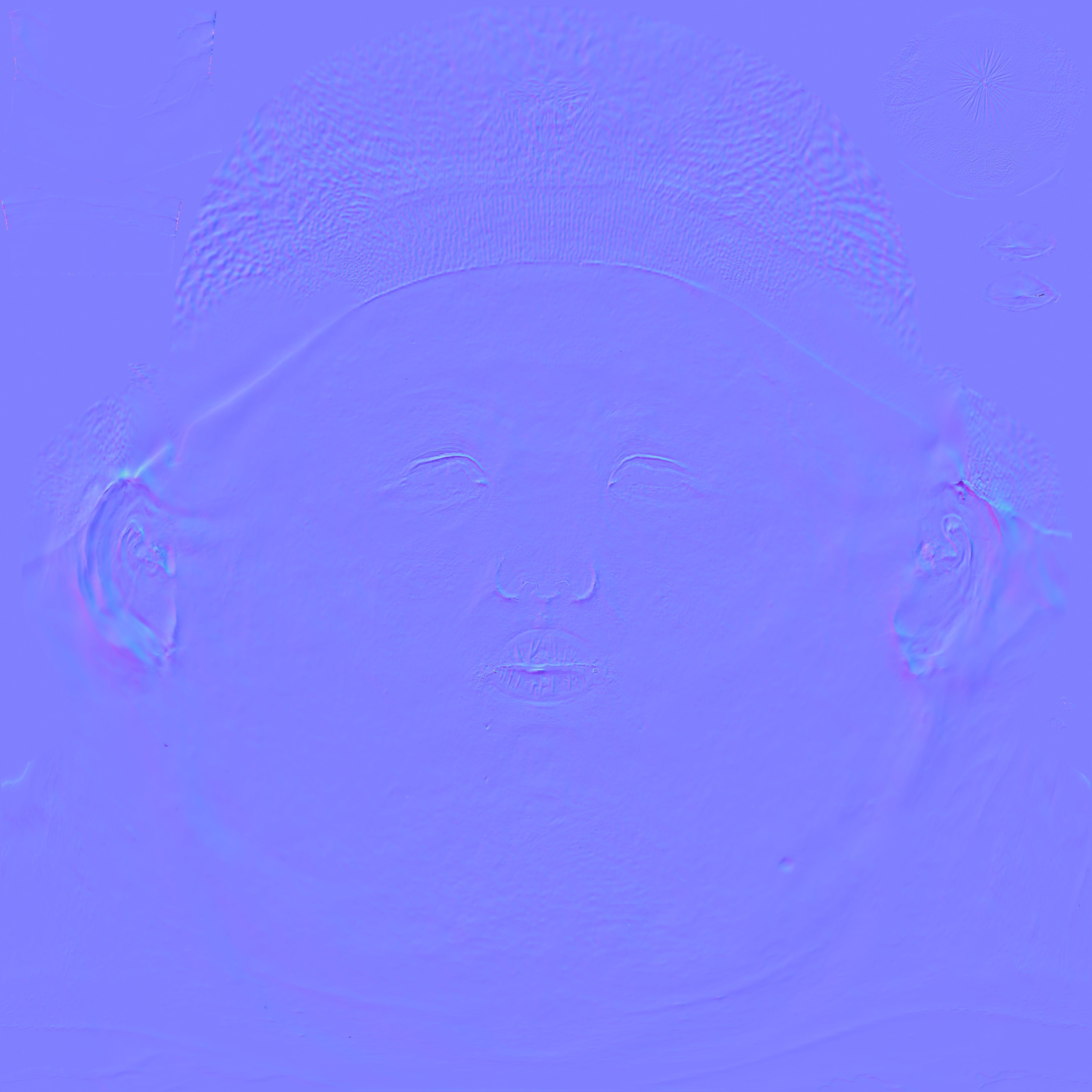 Face of Korean Female Low-poly 3D model_11