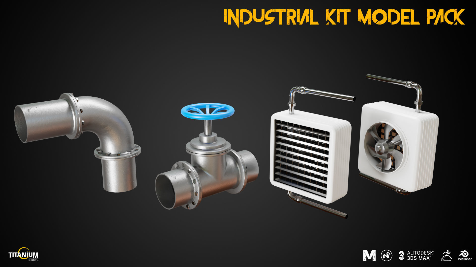 Industry Interior Kit 3D Model Pack Low-poly 3D model_7