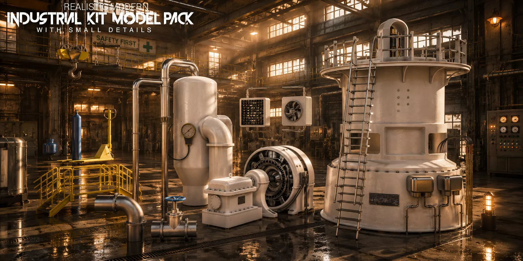 Industry Interior Kit 3D Model Pack Low-poly 3D model