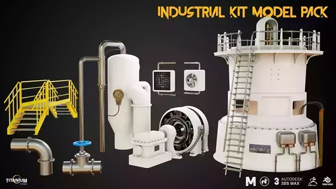 Industry Interior Kit 3D Model Pack Low-poly 3D model