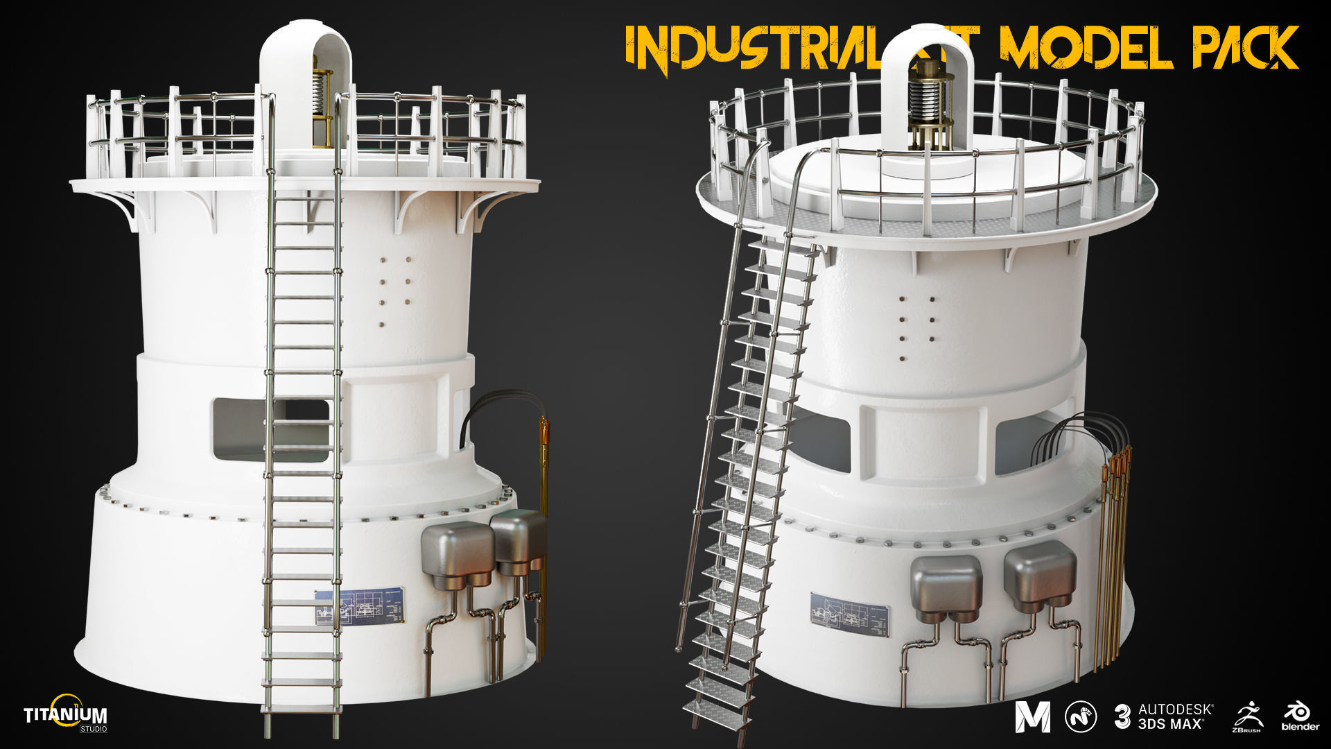 Industry Interior Kit 3D Model Pack Low-poly 3D model_1
