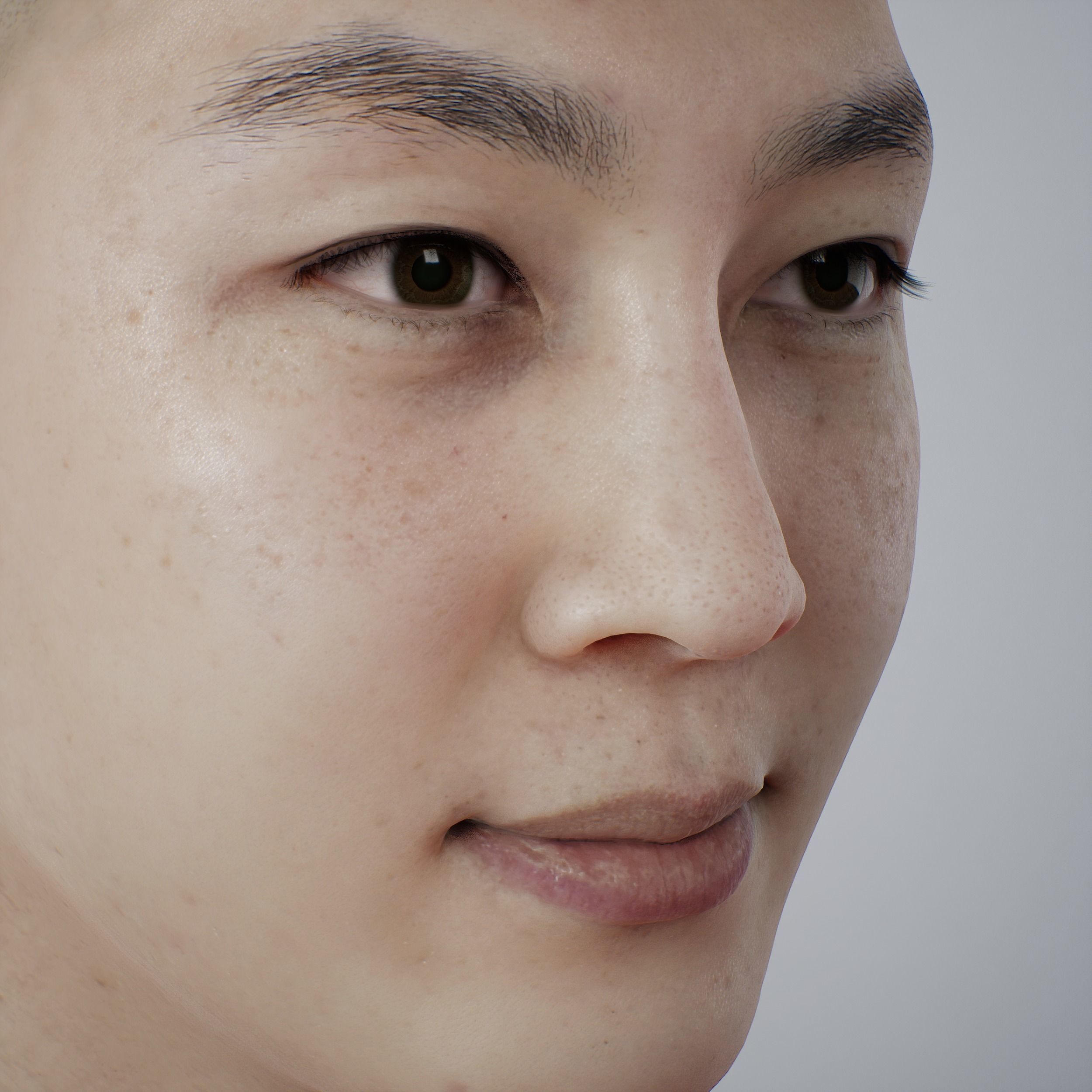 Face of Korean Male Low-poly 3D model_3