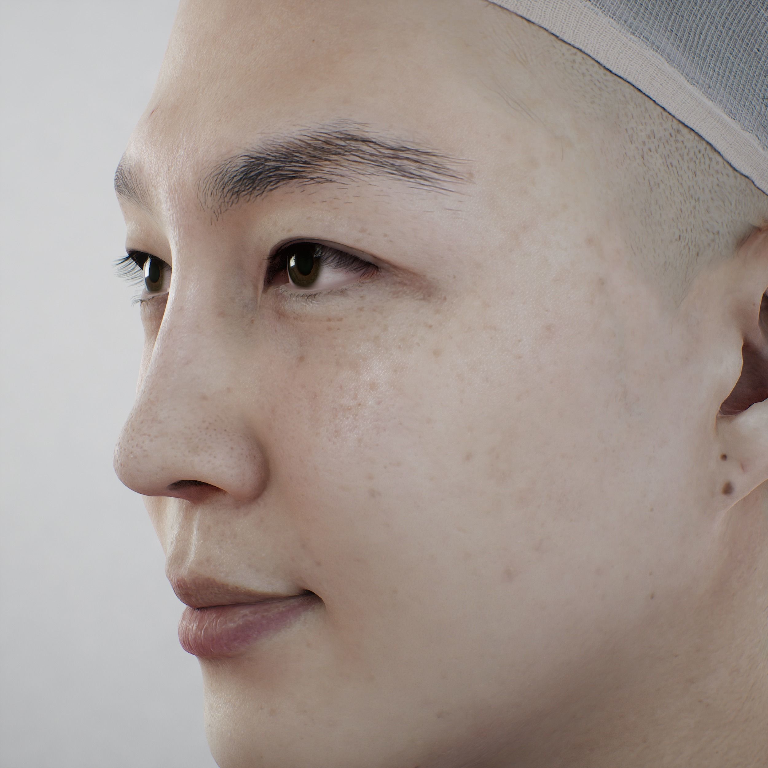 Face of Korean Male Low-poly 3D model_2