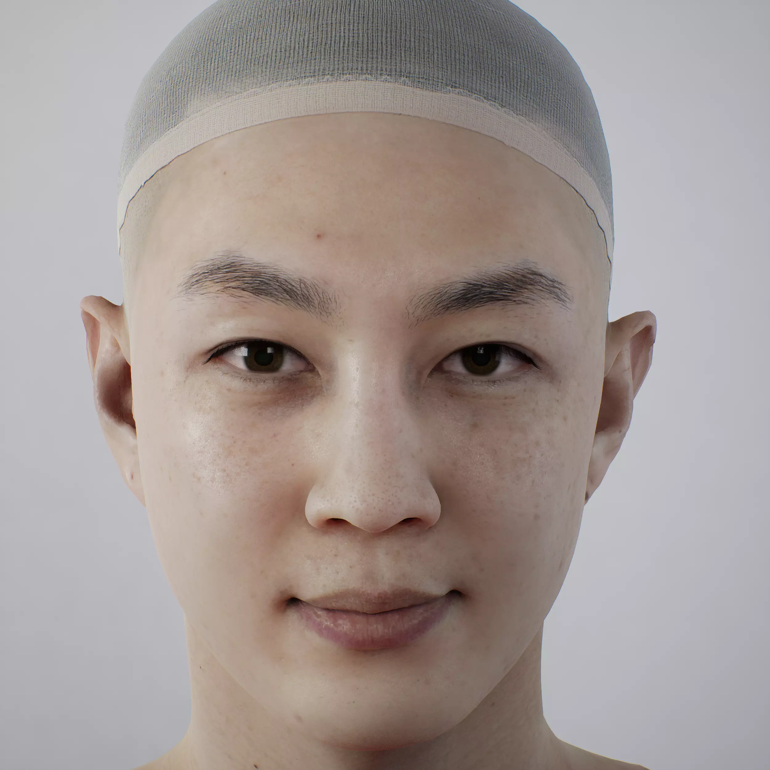 Face of Korean Male Low-poly 3D model_0