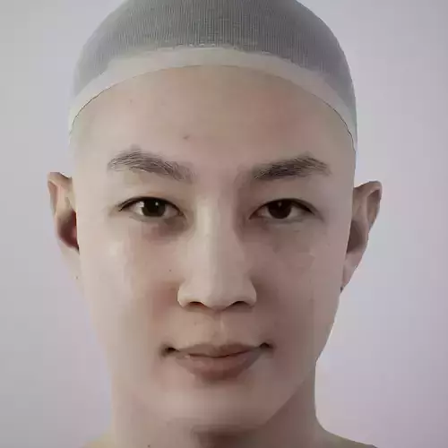 Face of Korean Male Low-poly 3D model