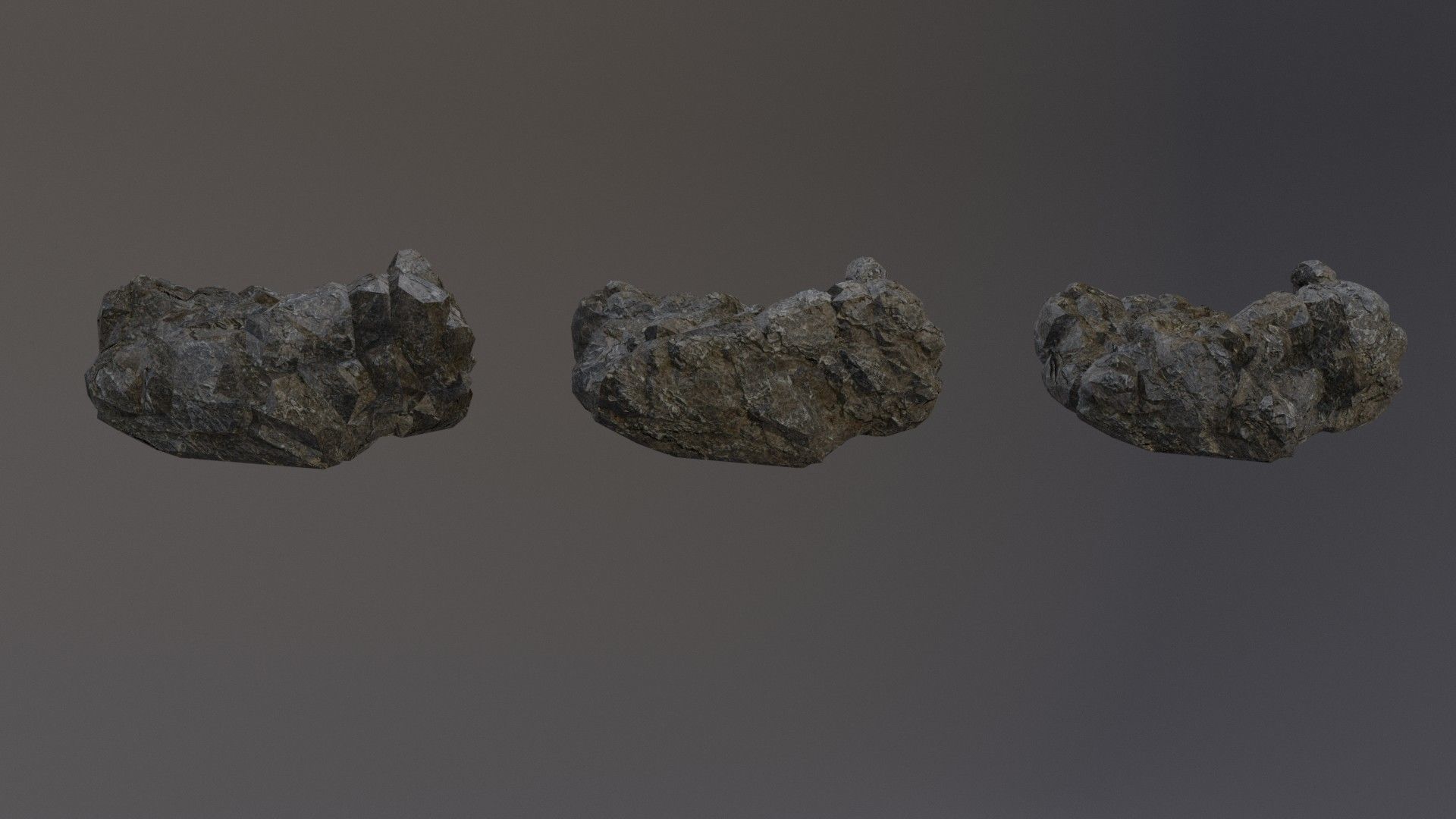 Low Poly Cliff Rock Set For Games Low-poly 3D model_7