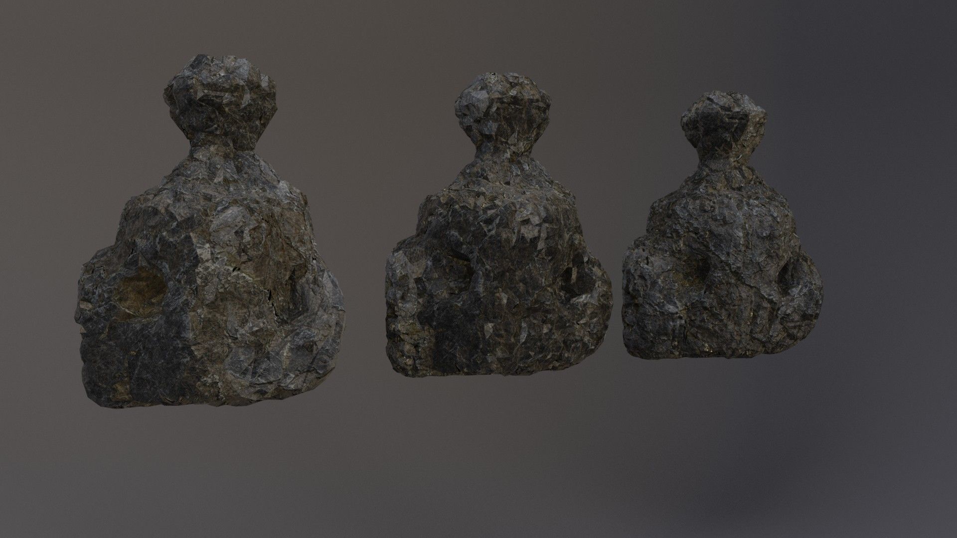 Low Poly Cliff Rock Set For Games Low-poly 3D model_11