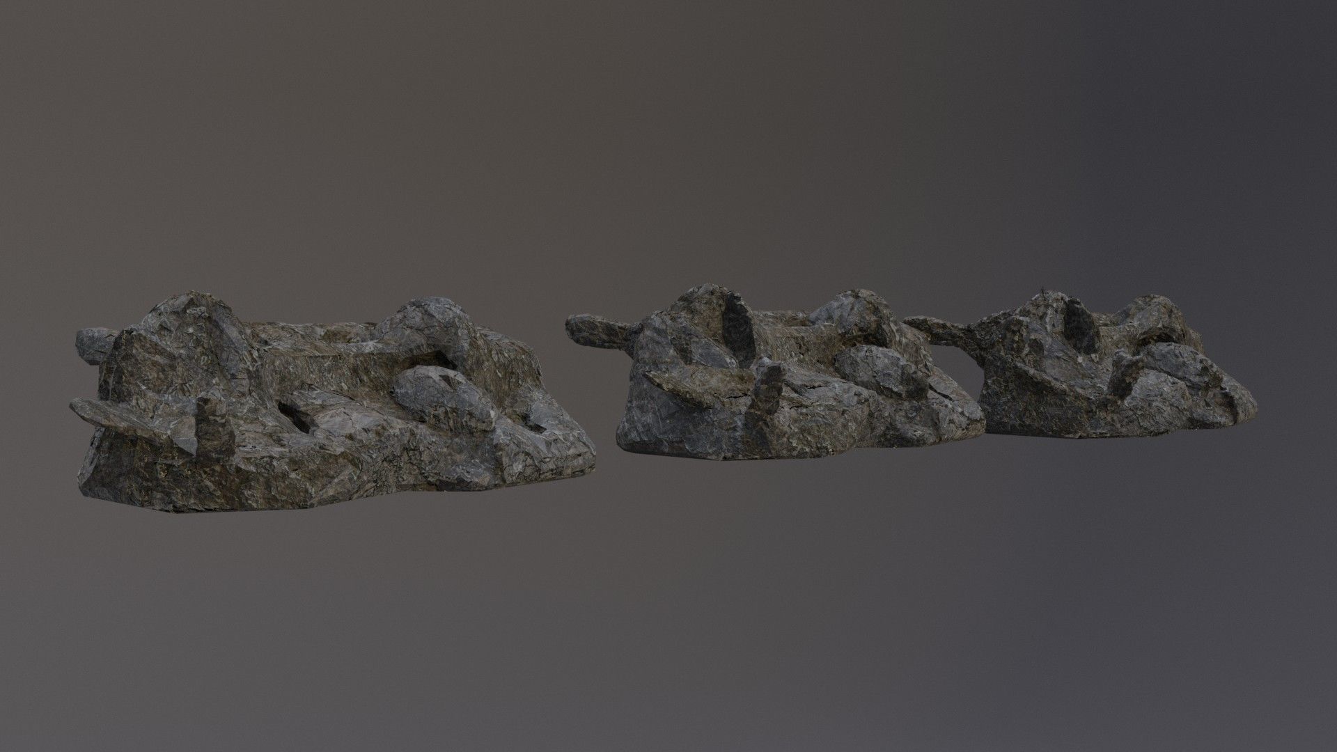 Low Poly Cliff Rock Set For Games Low-poly 3D model_14