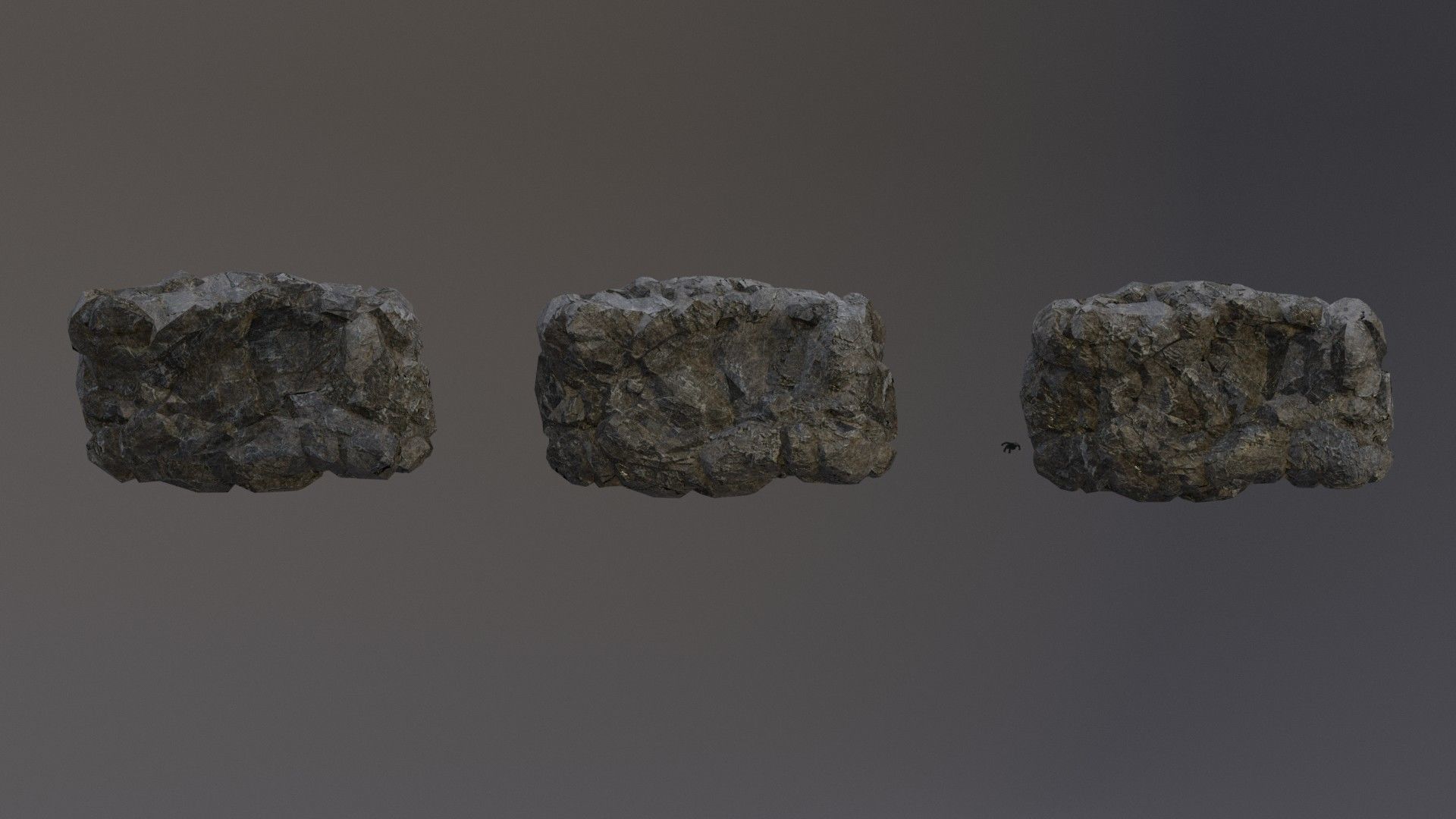 Low Poly Cliff Rock Set For Games Low-poly 3D model_9