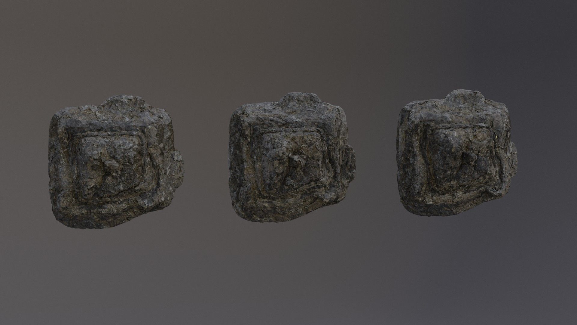 Low Poly Cliff Rock Set For Games Low-poly 3D model_45