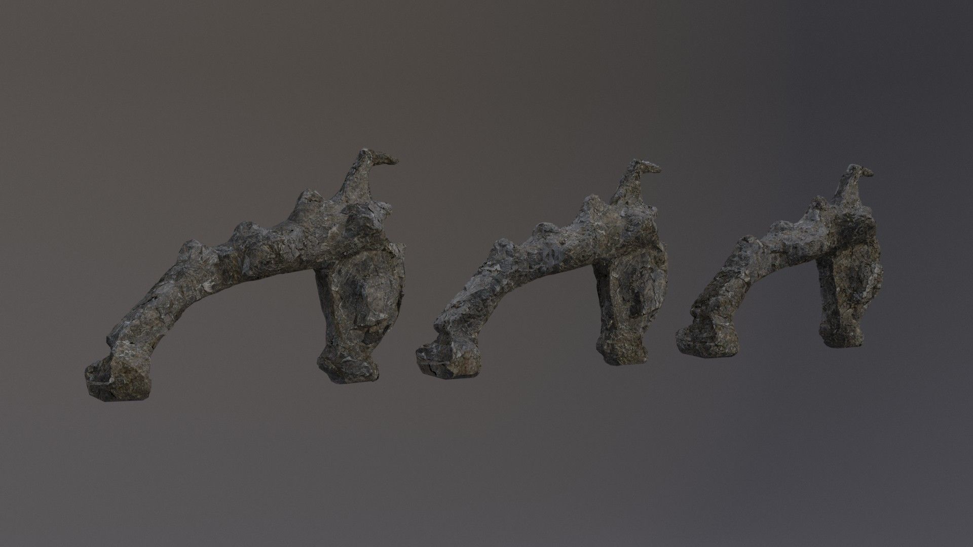 Low Poly Cliff Rock Set For Games Low-poly 3D model_29