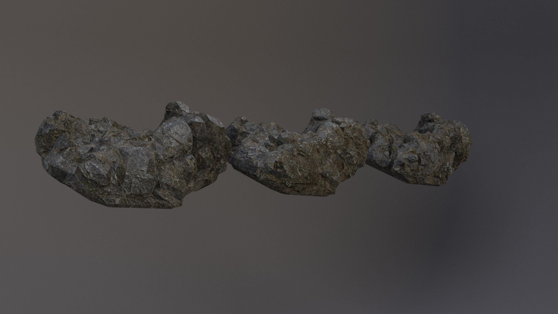 Low Poly Cliff Rock Set For Games Low-poly 3D model_8