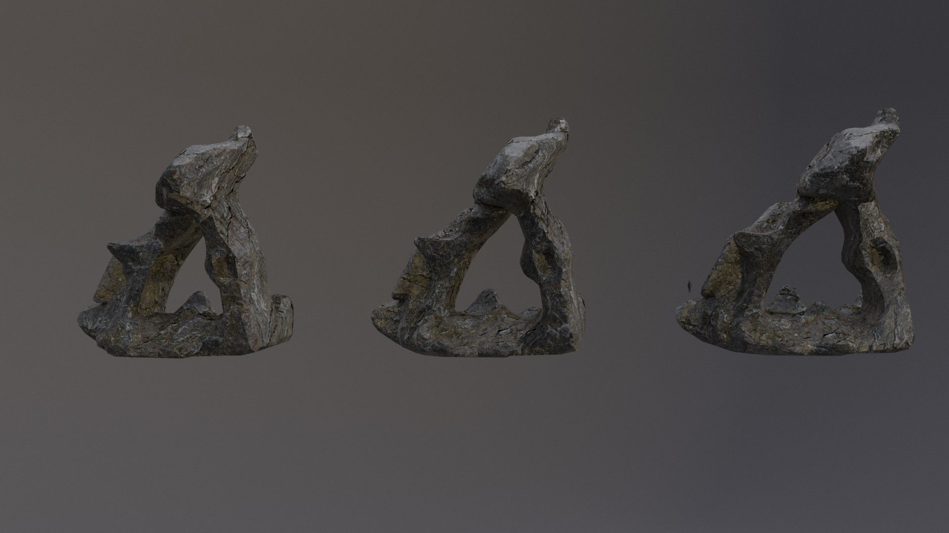 Low Poly Cliff Rock Set For Games Low-poly 3D model_25