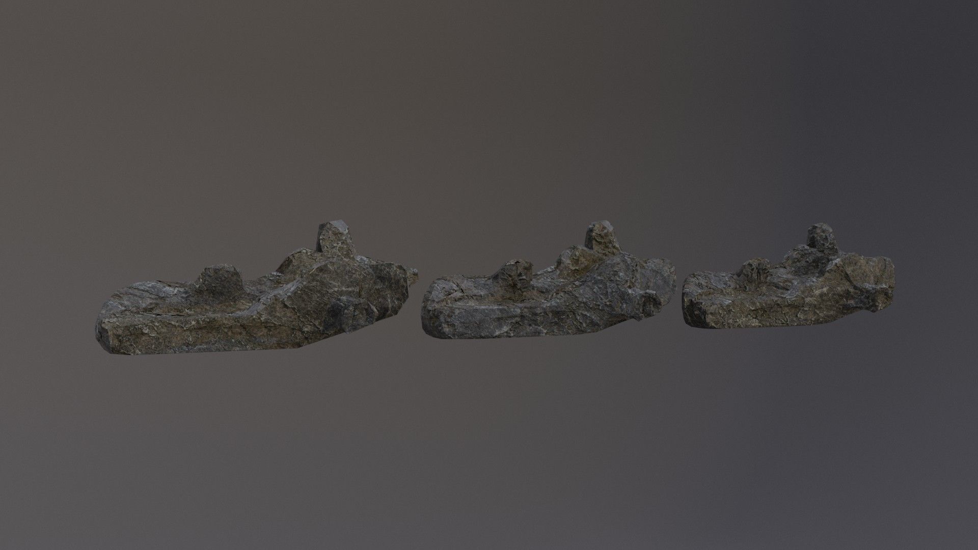 Low Poly Cliff Rock Set For Games Low-poly 3D model_19