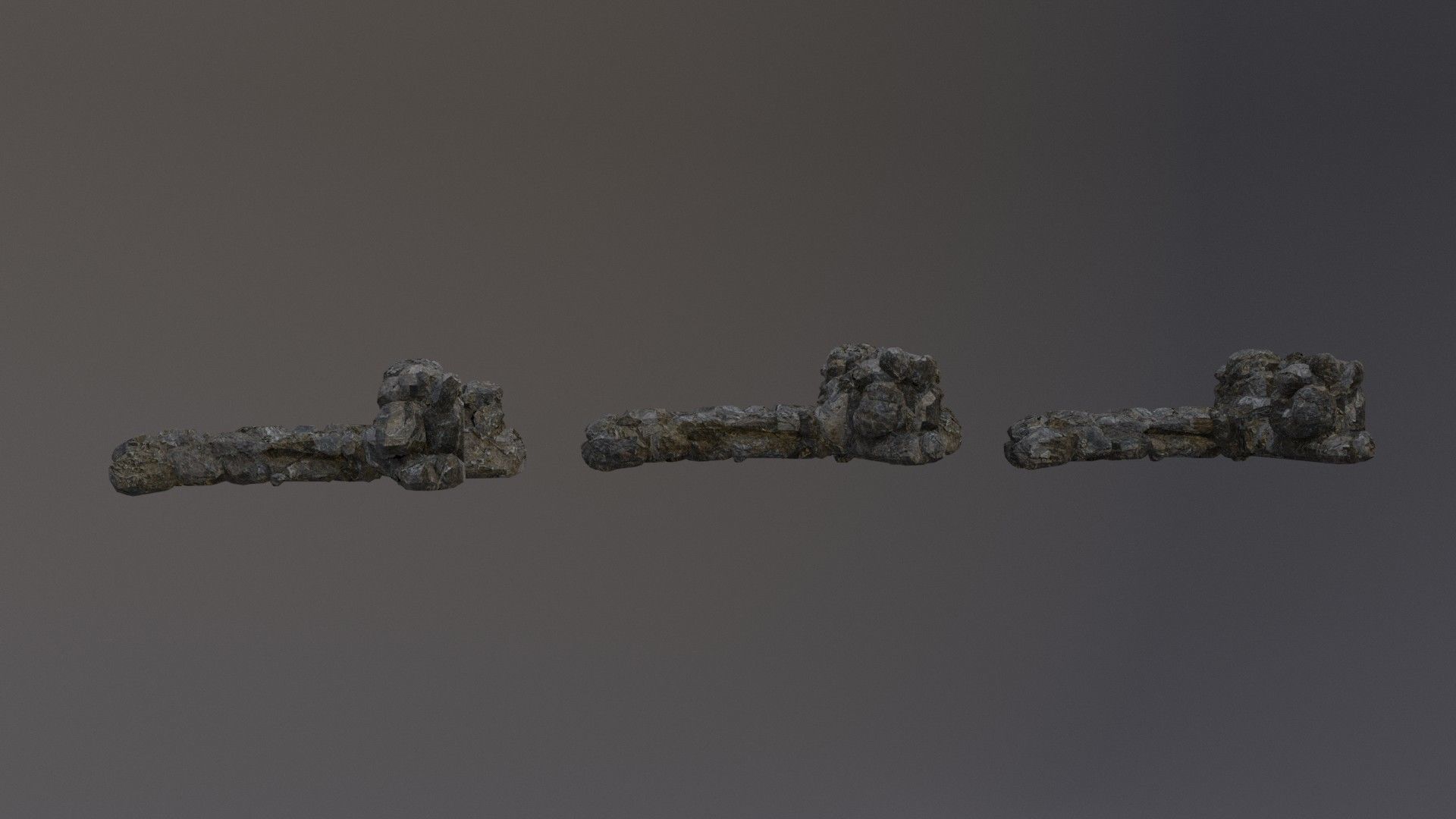 Low Poly Cliff Rock Set For Games Low-poly 3D model_17