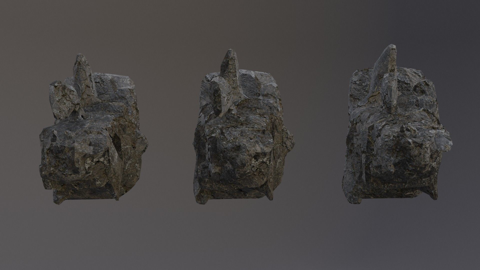 Low Poly Cliff Rock Set For Games Low-poly 3D model_38