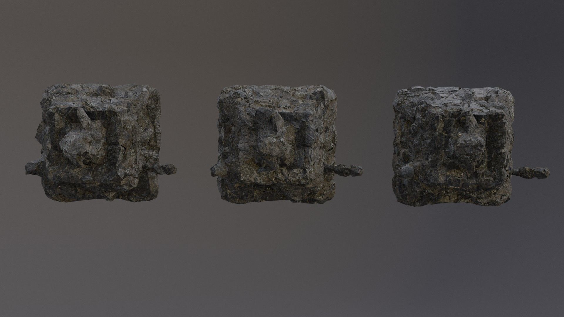 Low Poly Cliff Rock Set For Games Low-poly 3D model_42