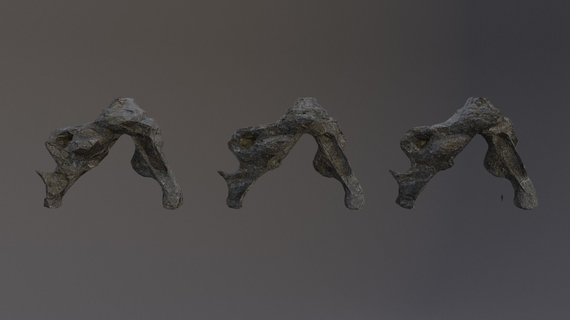 Low Poly Cliff Rock Set For Games Low-poly 3D model_22