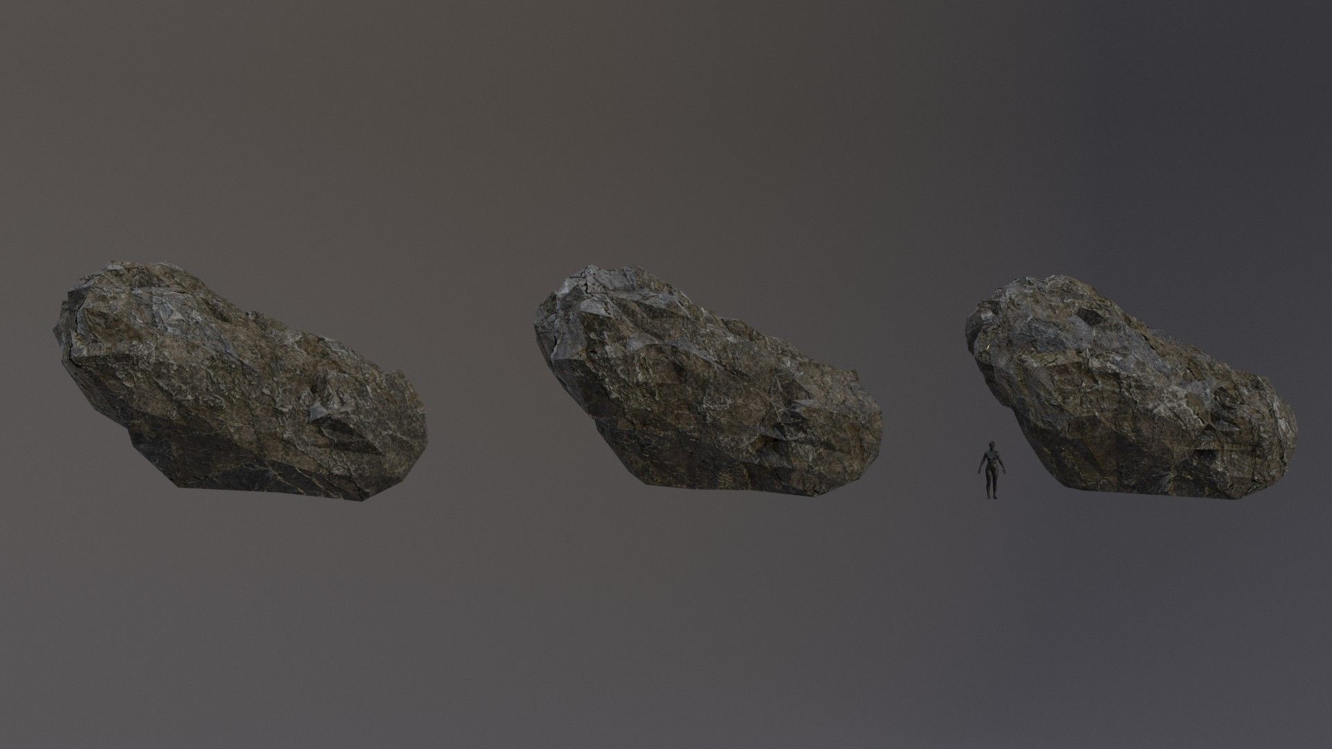 Low Poly Cliff Rock Set For Games Low-poly 3D model_4