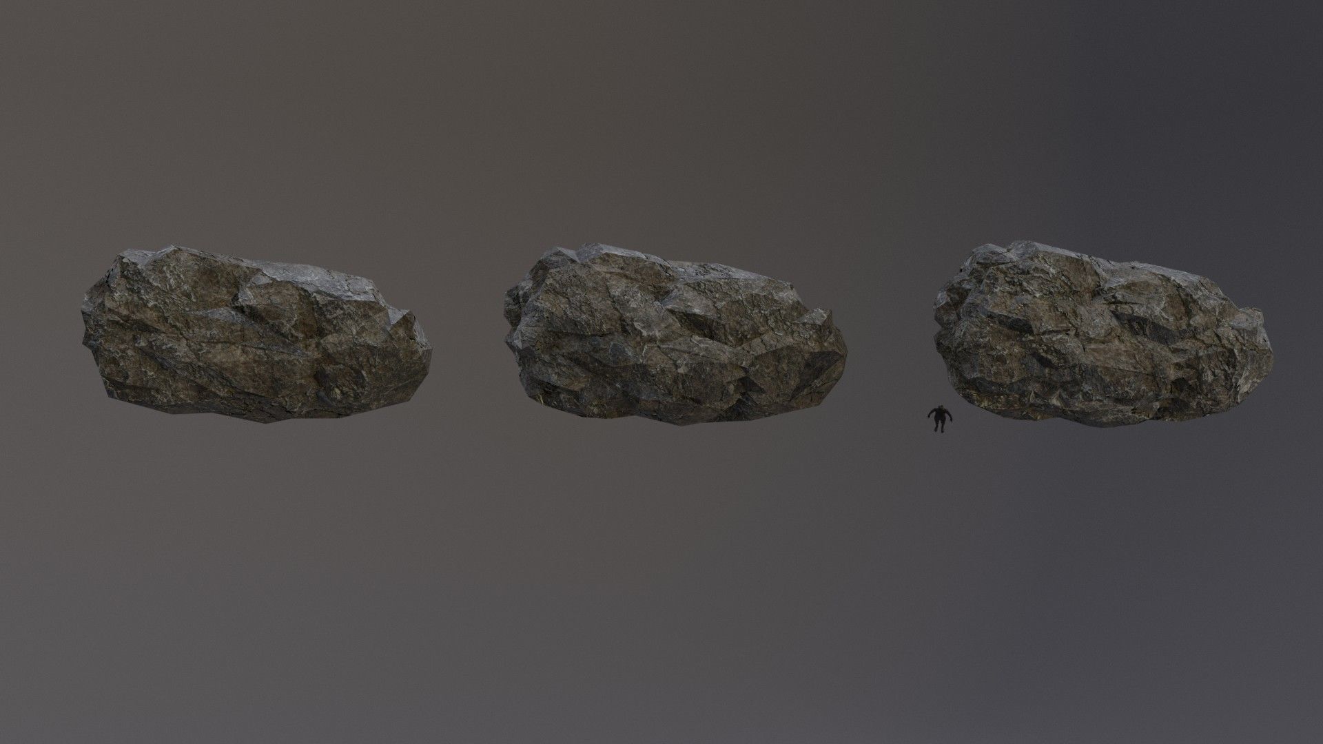Low Poly Cliff Rock Set For Games Low-poly 3D model_6
