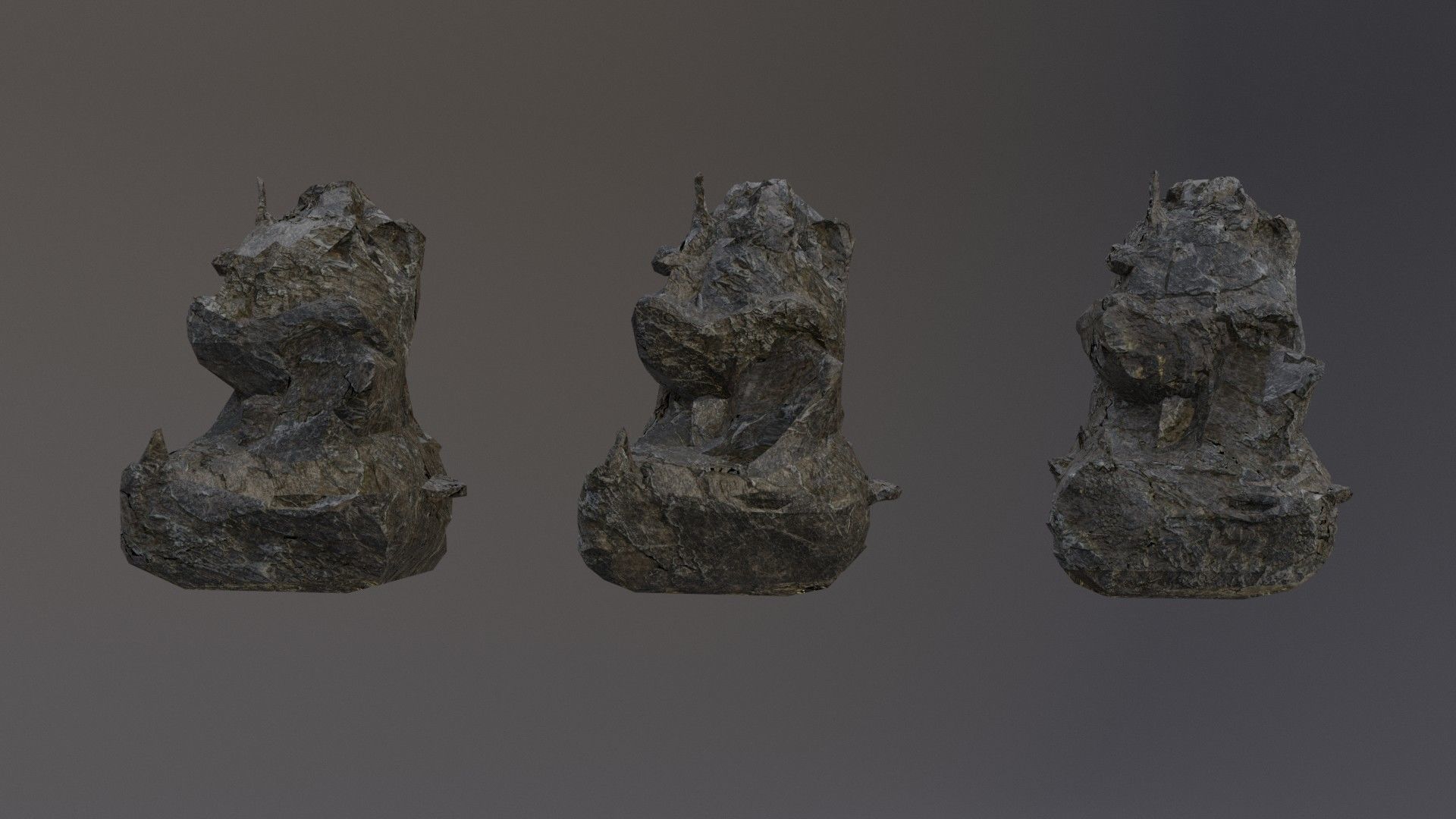 Low Poly Cliff Rock Set For Games Low-poly 3D model_35